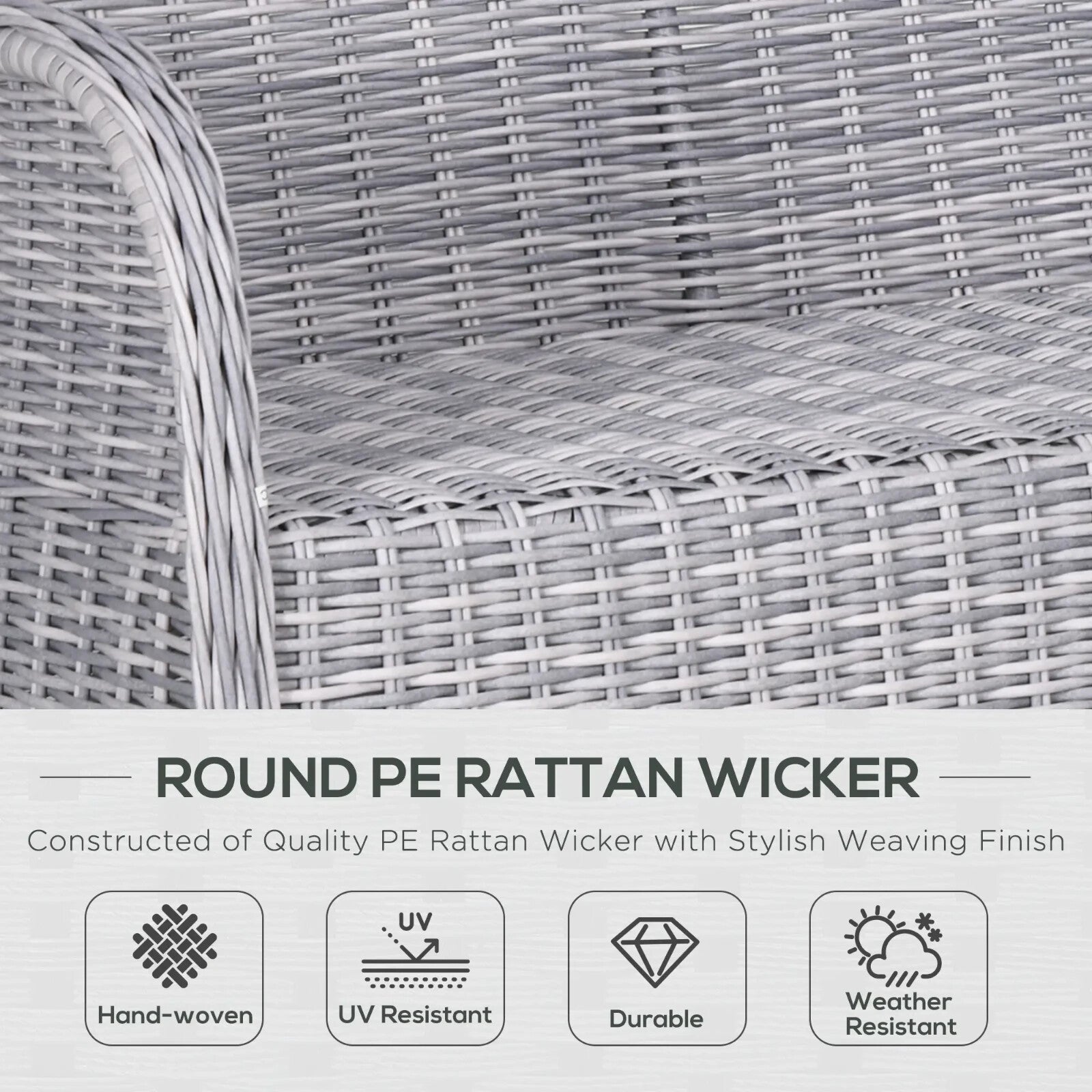 4 Seater Rattan Garden Furniture Set with High Back Chair & Tempered Glass Table