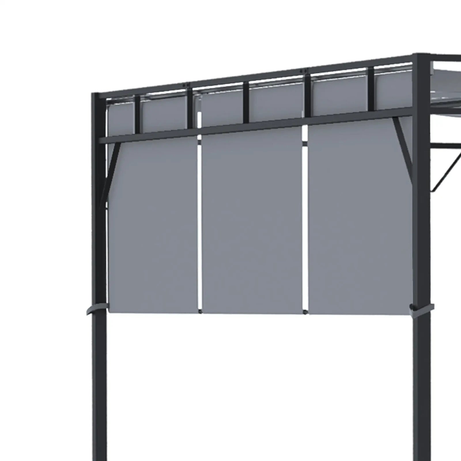 3x3m Steel Pergola Gazebo with Retractable Roof Canopy Garden Patio Shelter