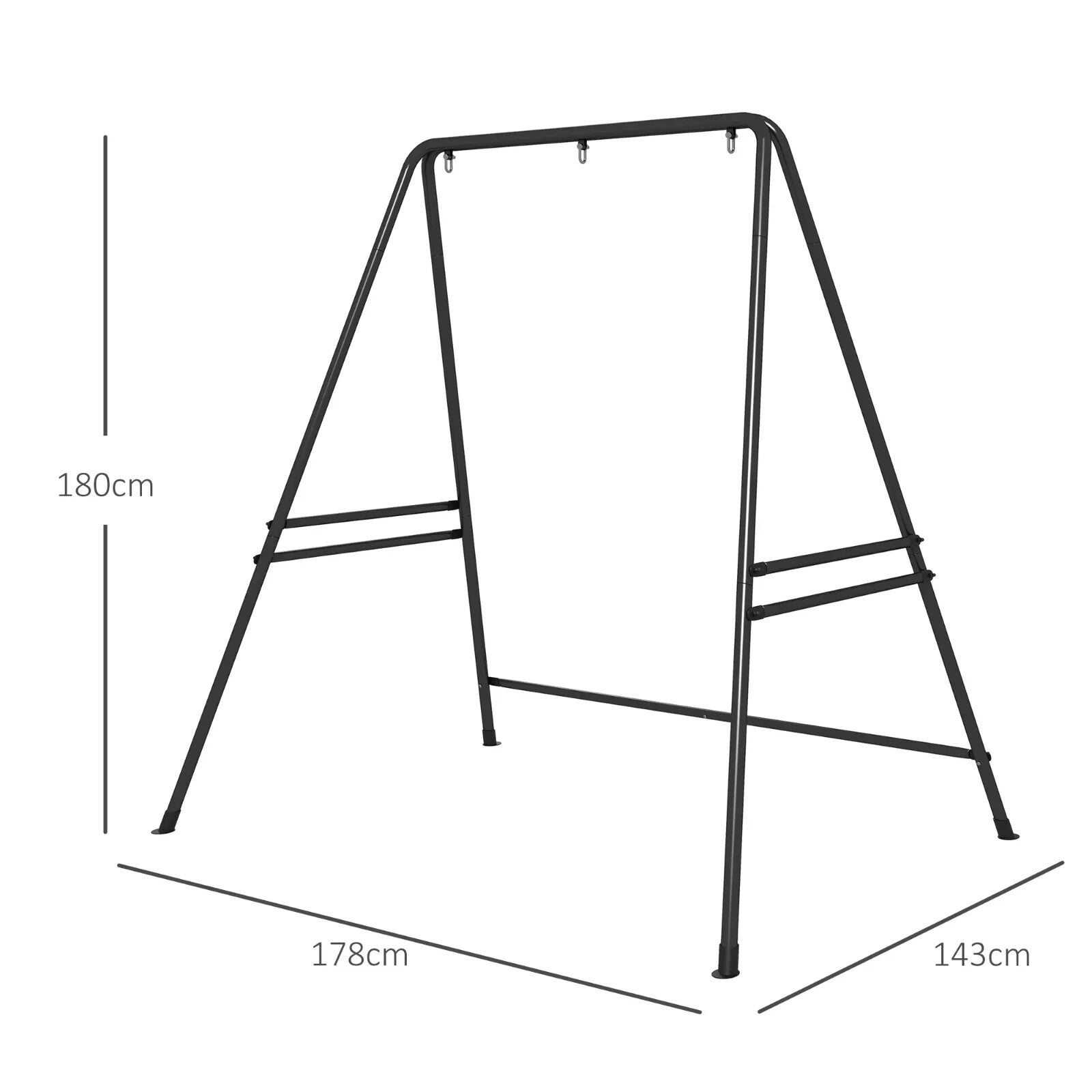 Hammock Chair Stand Hanging Egg Powder Coated Steel Frame 'A' shaped Black