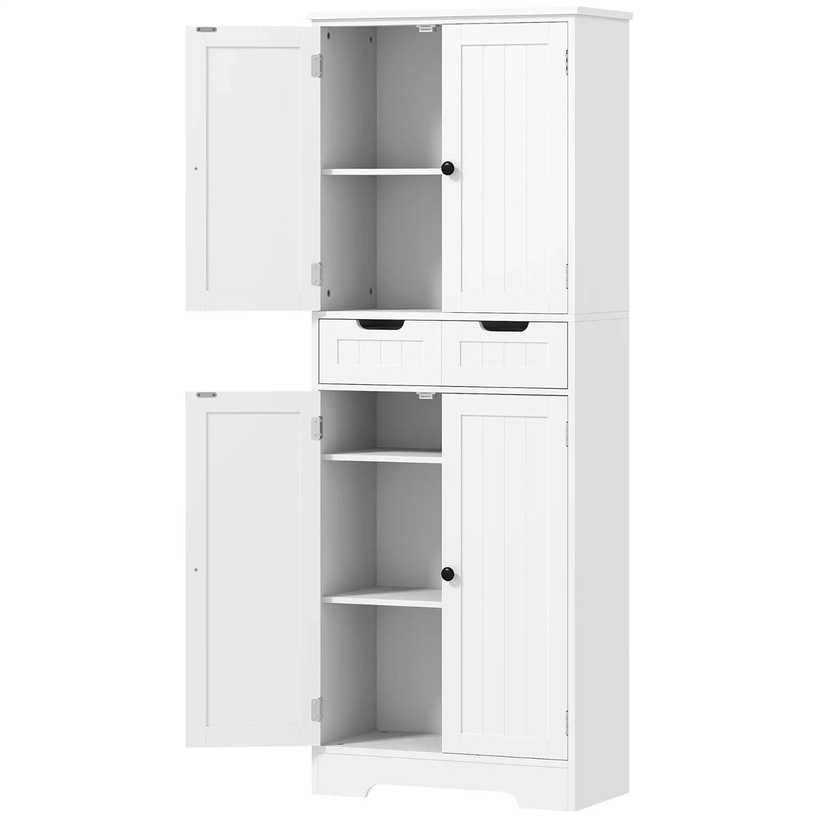 Bathroom Cabinet Tall Storage Cupboard With Drawer, Shelf and Doors White