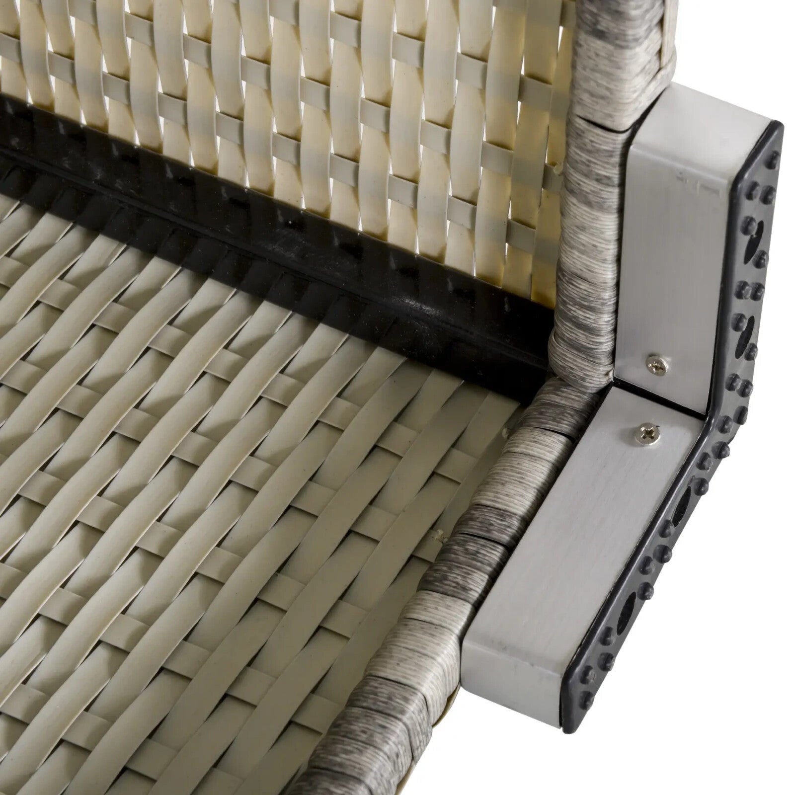 Rattan Garden Armchair – Light Grey Outdoor Single Chair with Cushions Grey