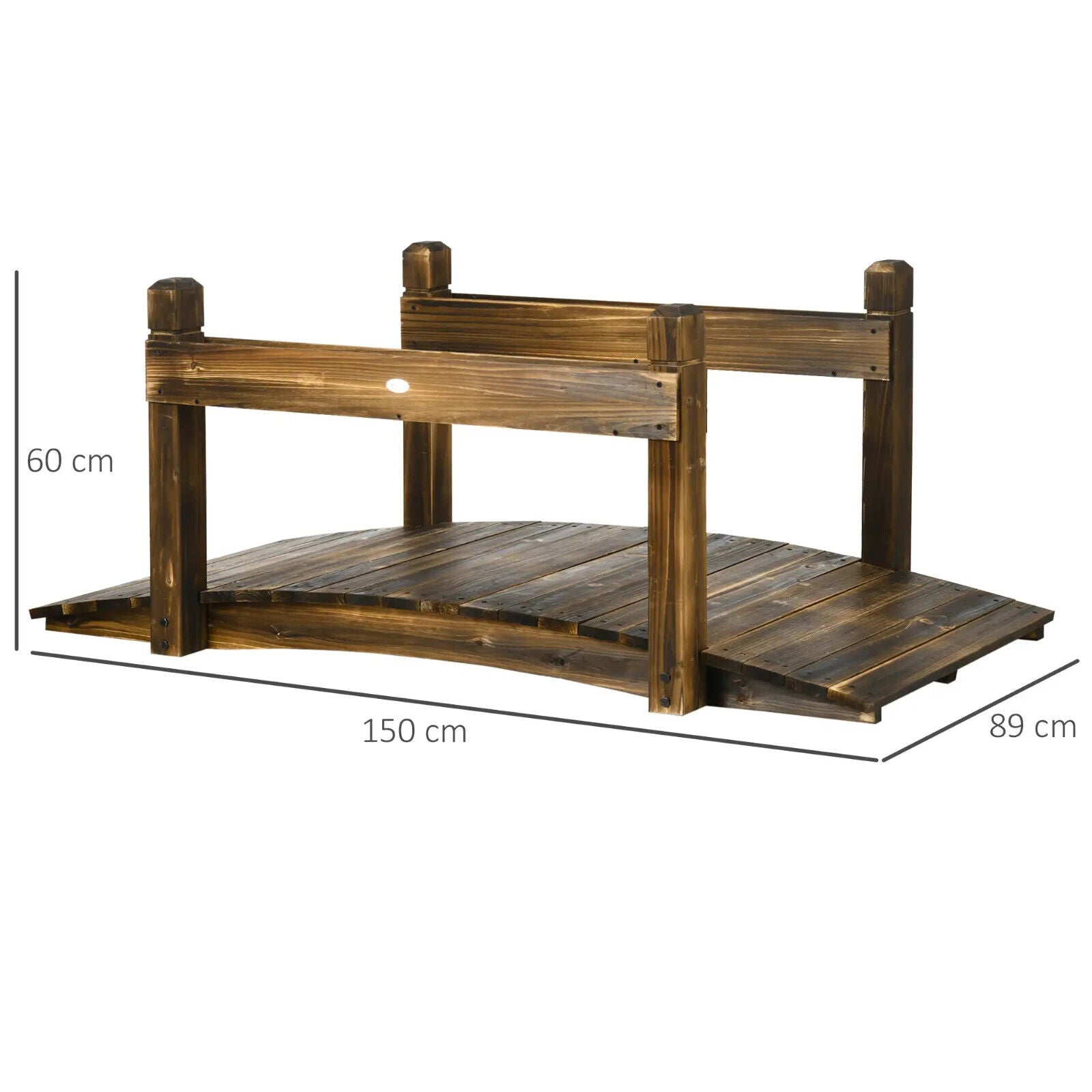 5ft Garden Bridge with Planters Safety Railings Arc Footbridge Pond or Garden - Home and Garden Furniture Shop - #rustic - furniture#