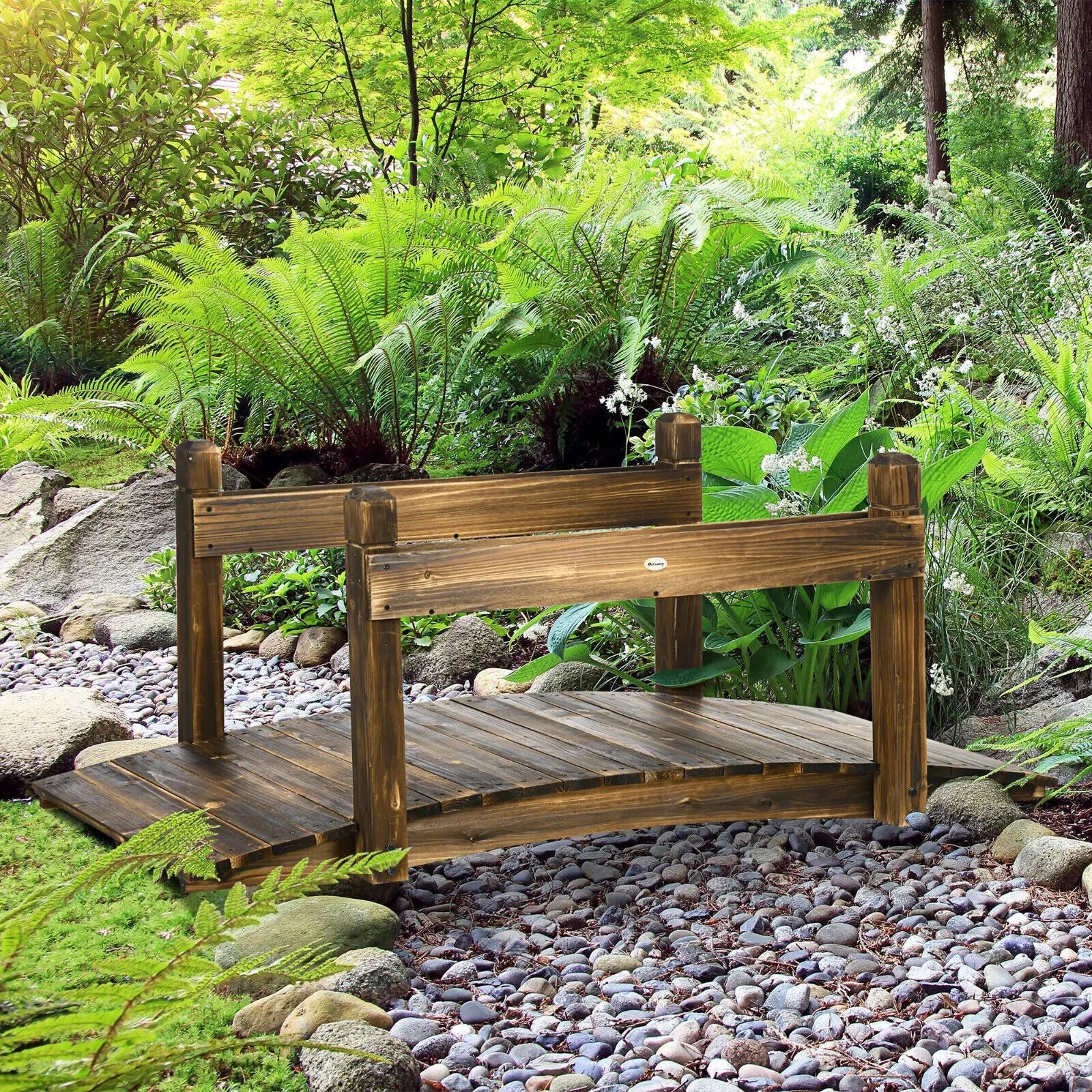5ft Garden Bridge with Planters Safety Railings Arc Footbridge Pond or Garden - Home and Garden Furniture Shop - #rustic - furniture#