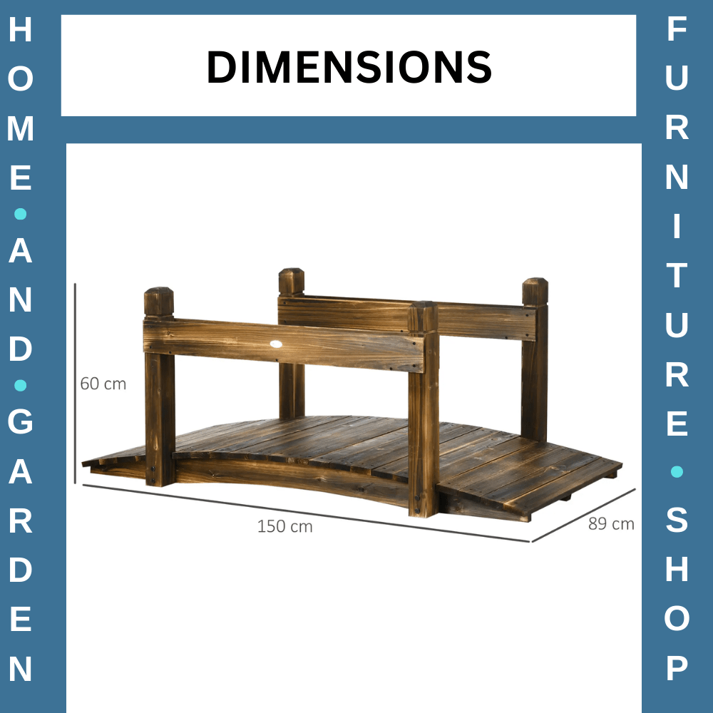 5ft Garden Bridge with Planters Safety Railings Arc Footbridge Pond or Garden - Home and Garden Furniture Shop - rustic - furniture