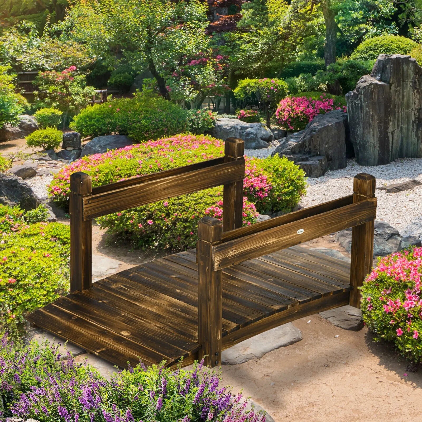 5ft Garden Bridge with Planters Safety Railings Arc Footbridge Pond or Garden - Home and Garden Furniture Shop - #rustic - furniture#