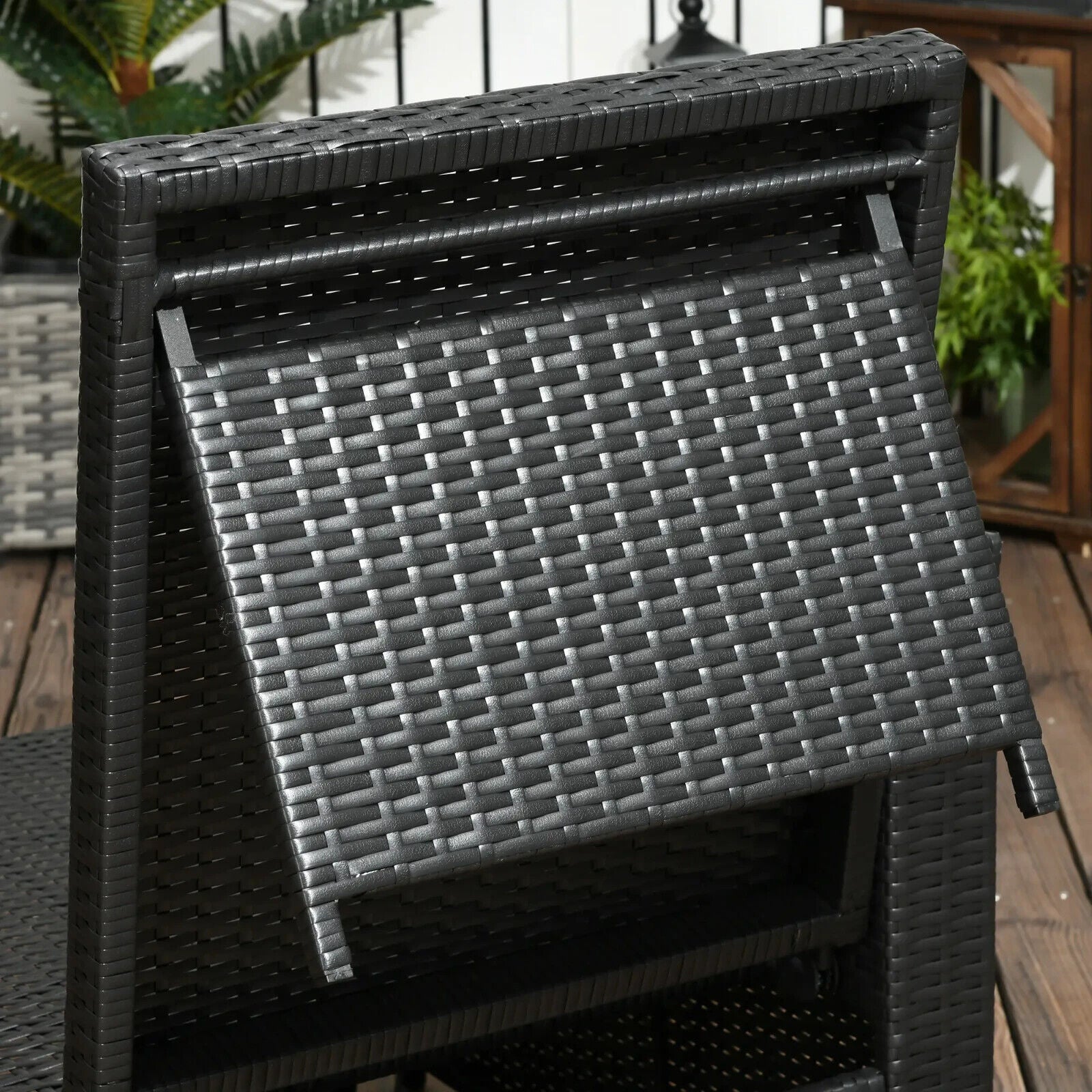 5pc Rattan Sun Lounger Outdoor Wicker Recliner Sofa Bed with Storage and Table - Home and Garden Furniture Shop - #rustic - furniture#