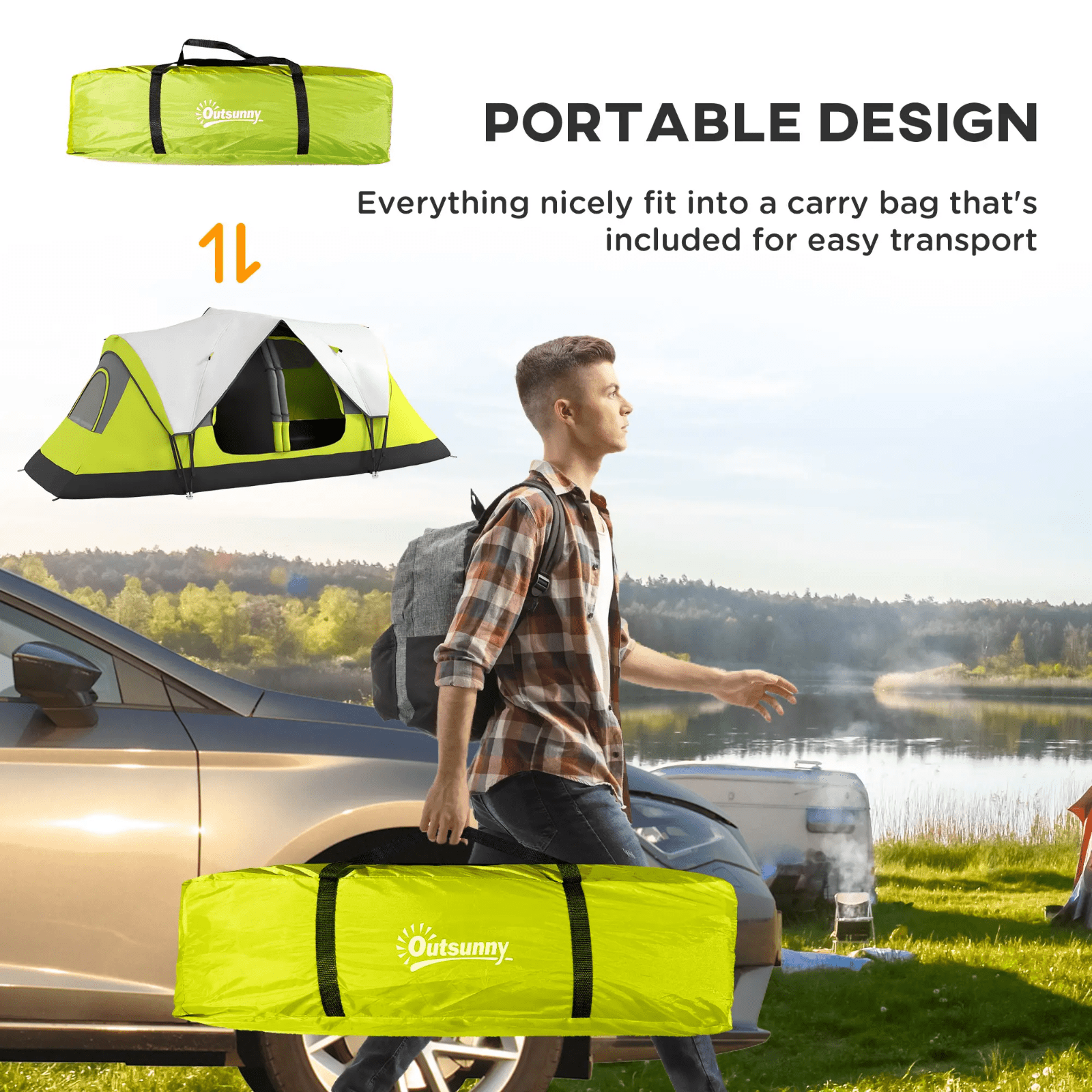 6 8 Man Camping Tent 2000mm Waterproof Multi Room Groundsheet Ventilation FOXDEN - Home and Garden Furniture Shop - rustic - furniture
