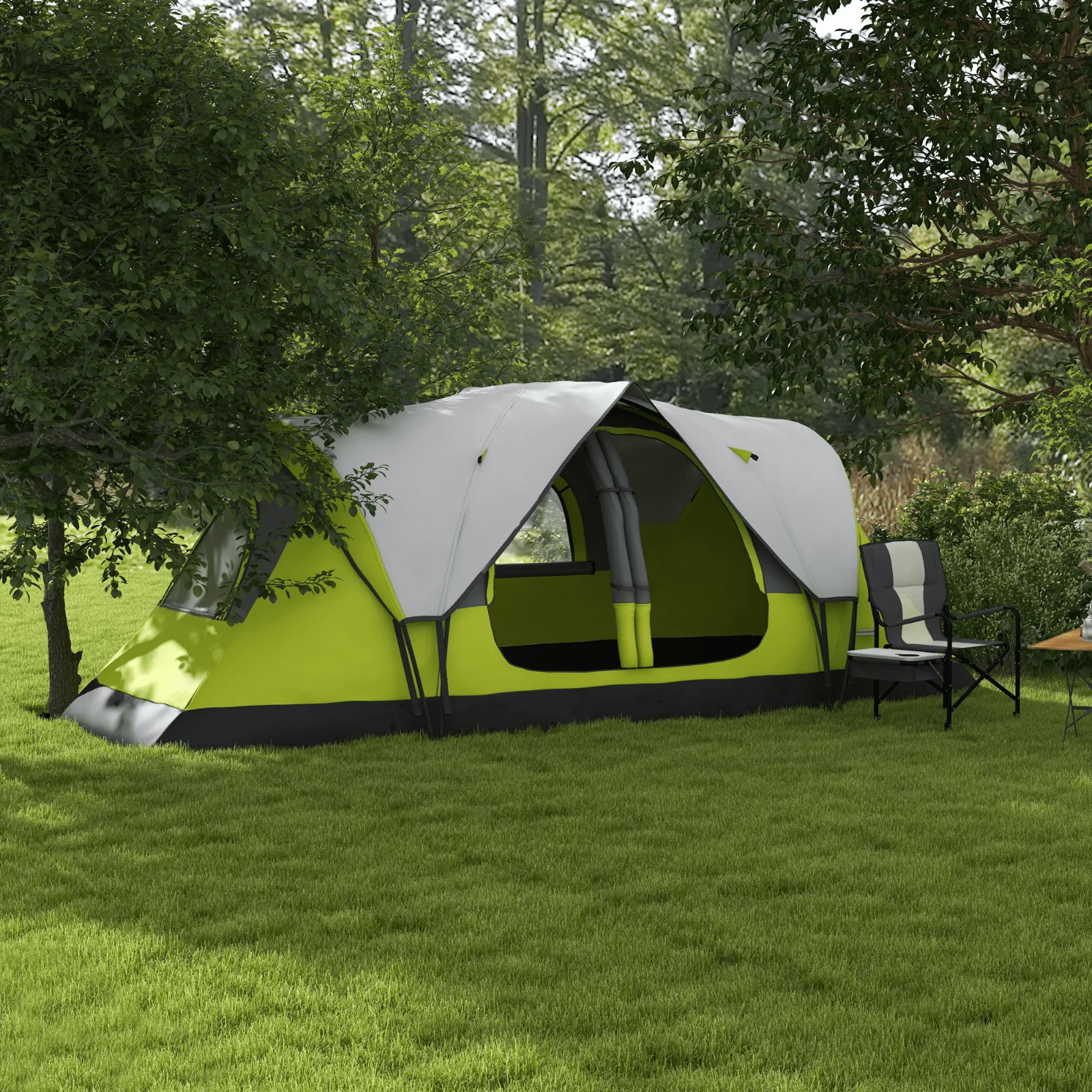 6 8 Man Camping Tent 2000mm Waterproof Multi Room Groundsheet Ventilation FOXDEN - Home and Garden Furniture Shop - rustic - furniture