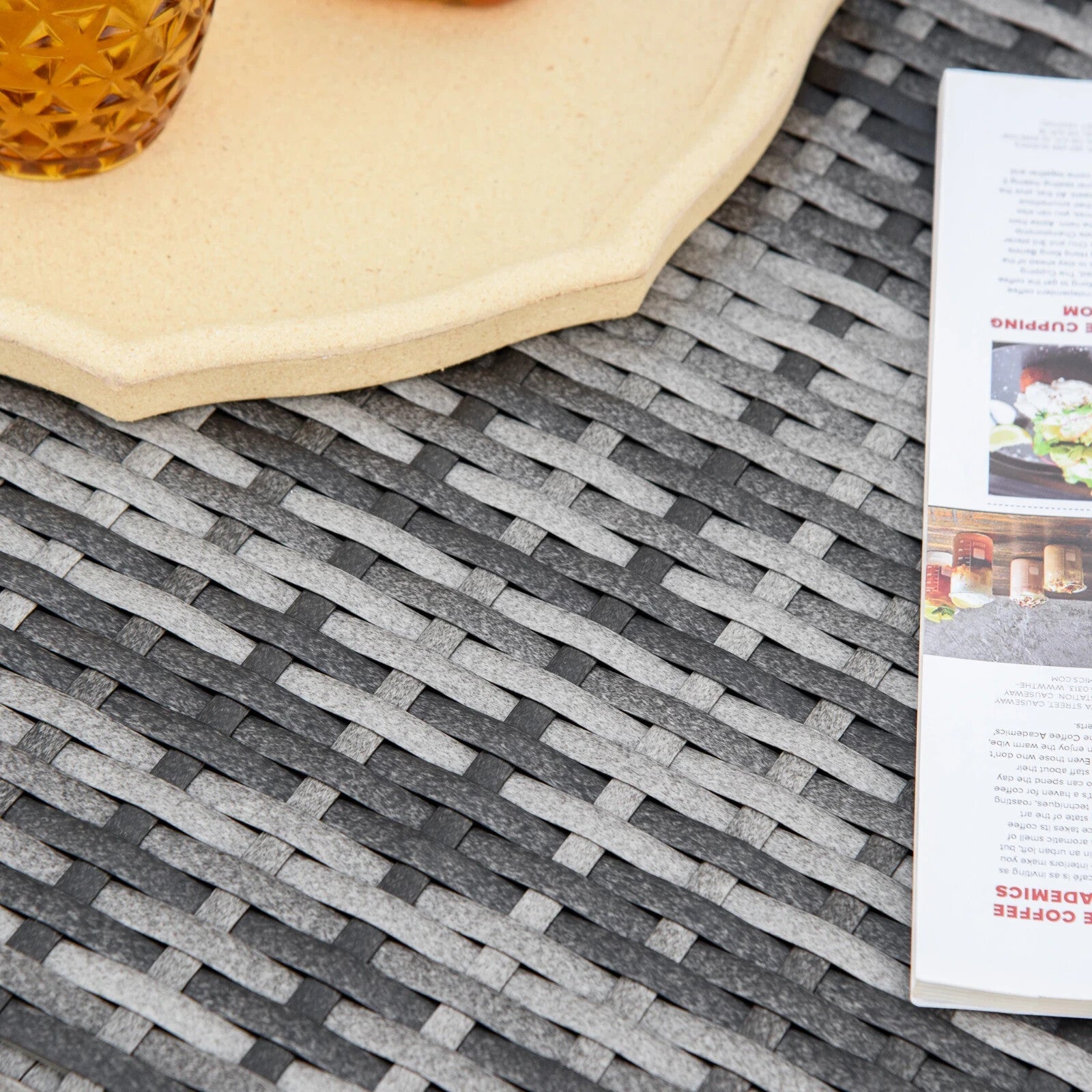 6 Pcs Rattan Corner Sofa Set 4 Seats Garden Furniture w/ Storage Table & Ottoman - Home and Garden Furniture Shop - rustic - furniture