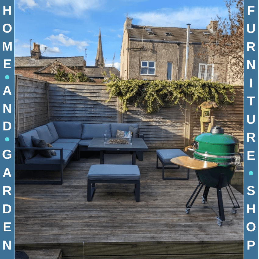 6 Piece Aluminium Garden Furniture Set with Corner Sofa Loveseat Footstool Table - Home and Garden Furniture Shop - rustic - furniture