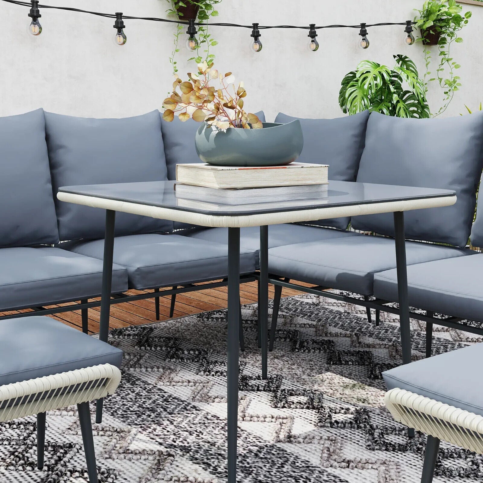 6 Piece Garden Furniture Set Corner Sofa Outdoor Patio Set with Thick Cushions - Home and Garden Furniture Shop - #rustic - furniture#