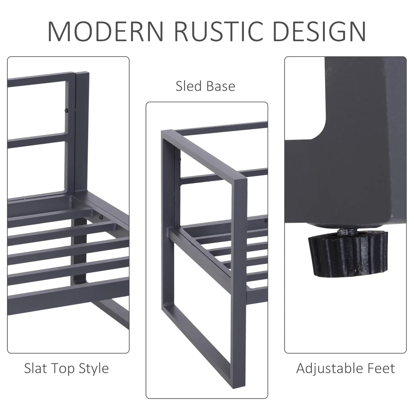 6 - Piece Garden Sectional Sofa Set w/ Aluminium Frame, Coffee Table, & Footstool - Home and Garden Furniture Shop - rustic - furniture