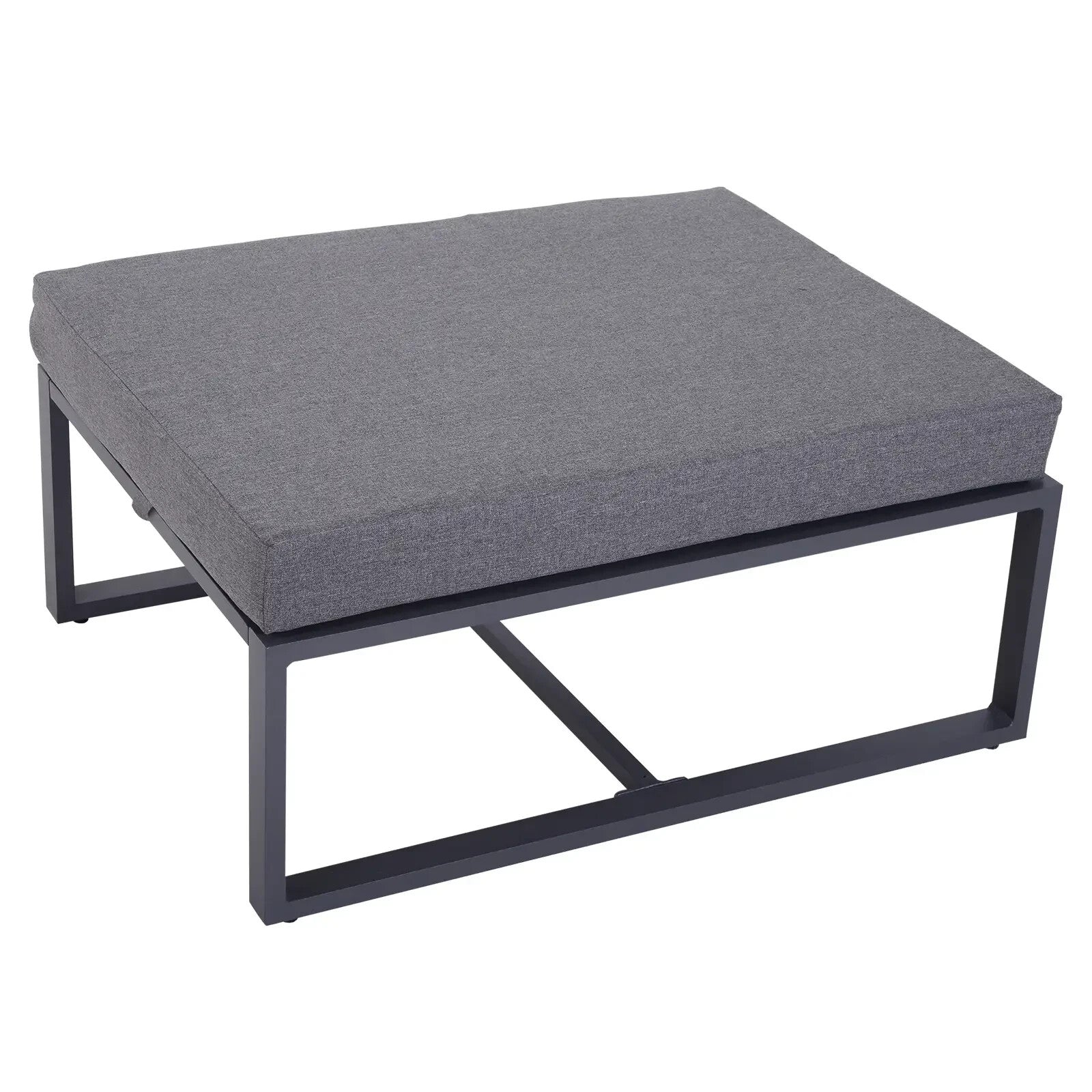 6 - Piece Garden Sectional Sofa Set w/ Aluminium Frame, Coffee Table, & Footstool - Home and Garden Furniture Shop - rustic - furniture