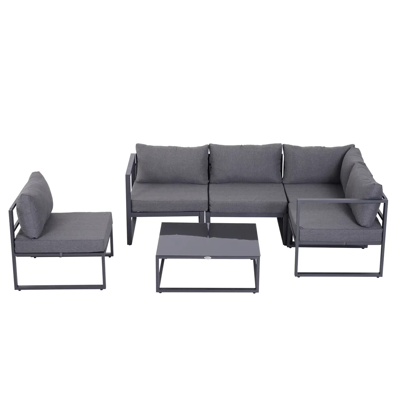 6 Piece Garden Sectional Sofa Set w/ Aluminium Frame & Cushion Outdoor Furniture - Home and Garden Furniture Shop - #rustic - furniture#