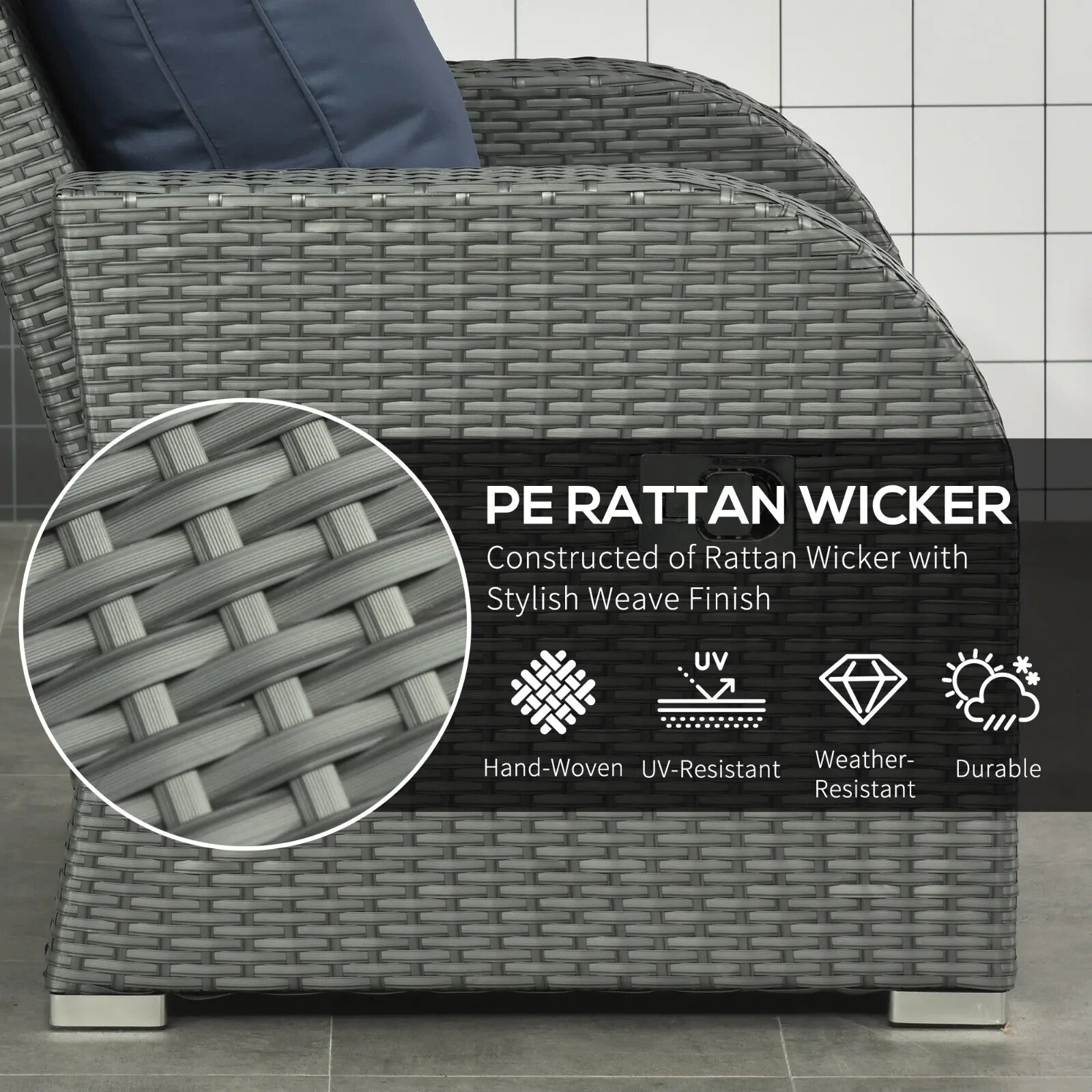 6 Piece Outdoor Rattan Furniture Set with Sofas Table & Footstools Garden Lounge - Home and Garden Furniture Shop - rustic - furniture