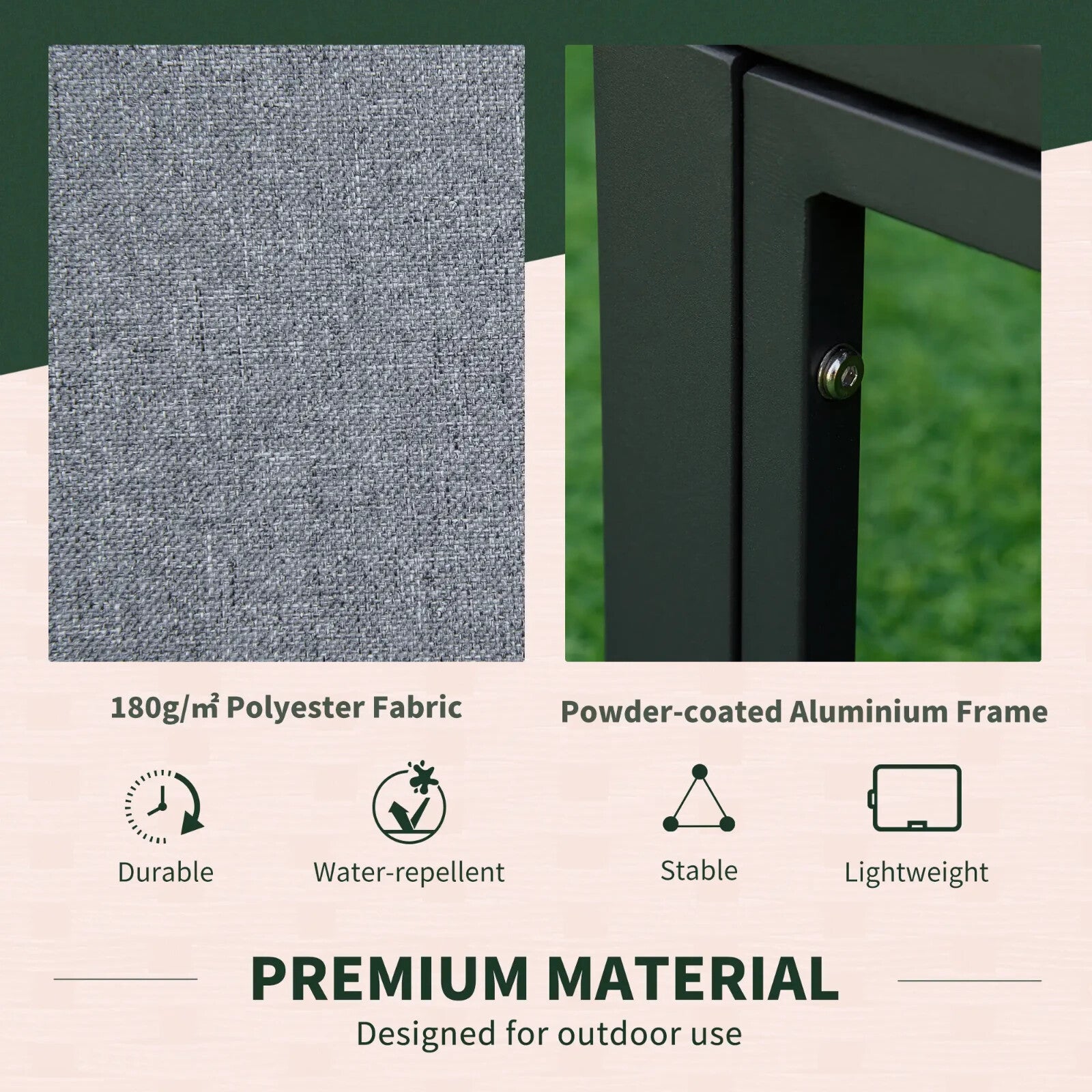 6 Piece Outdoor Sectional Sofa Set Aluminium Daybed with Coffee Table Footstool - Home and Garden Furniture Shop - rustic - furniture