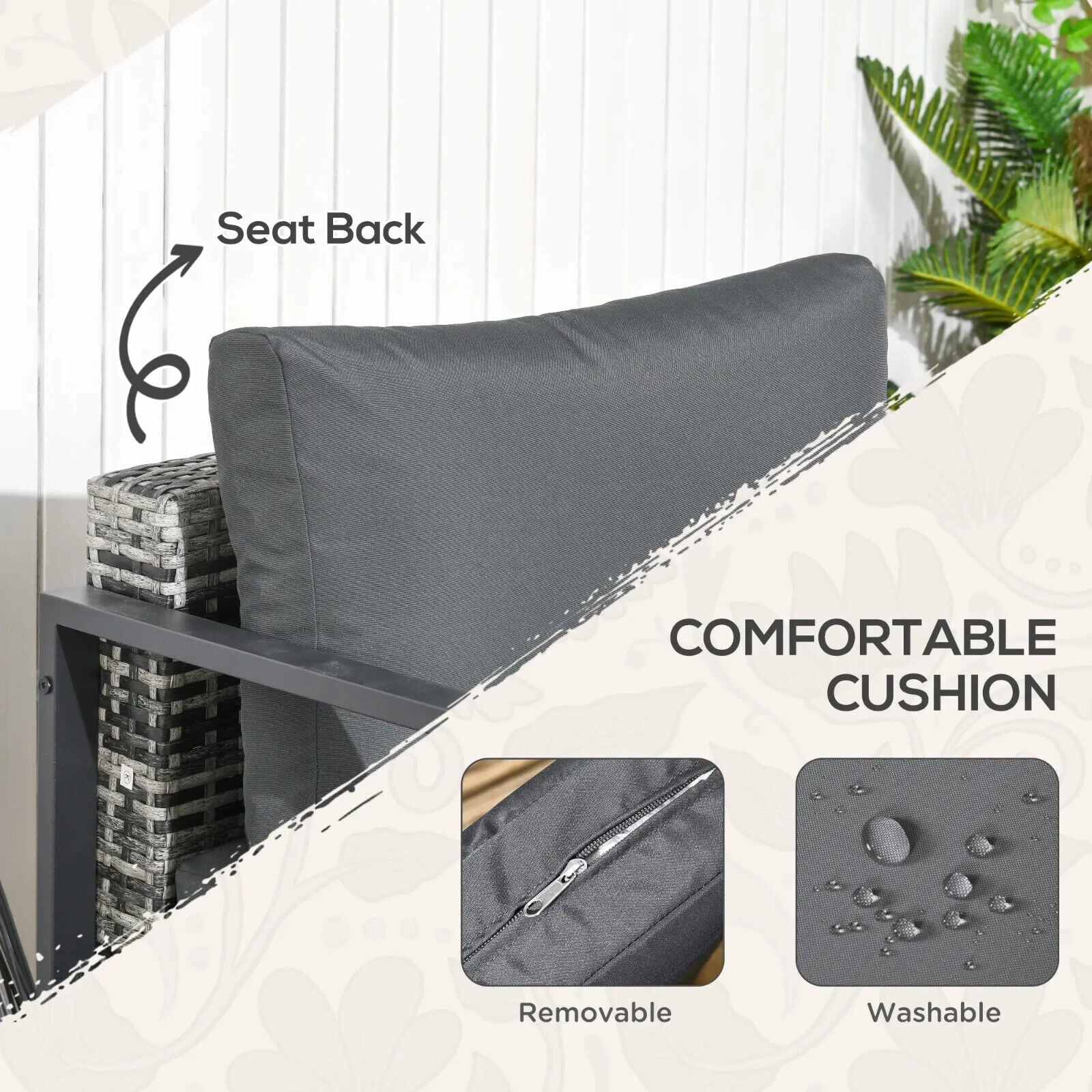 6 Piece Patio Furniture Set with Sofa Armchair Stool Metal Table Charcoal Grey - Home and Garden Furniture Shop - #rustic - furniture#