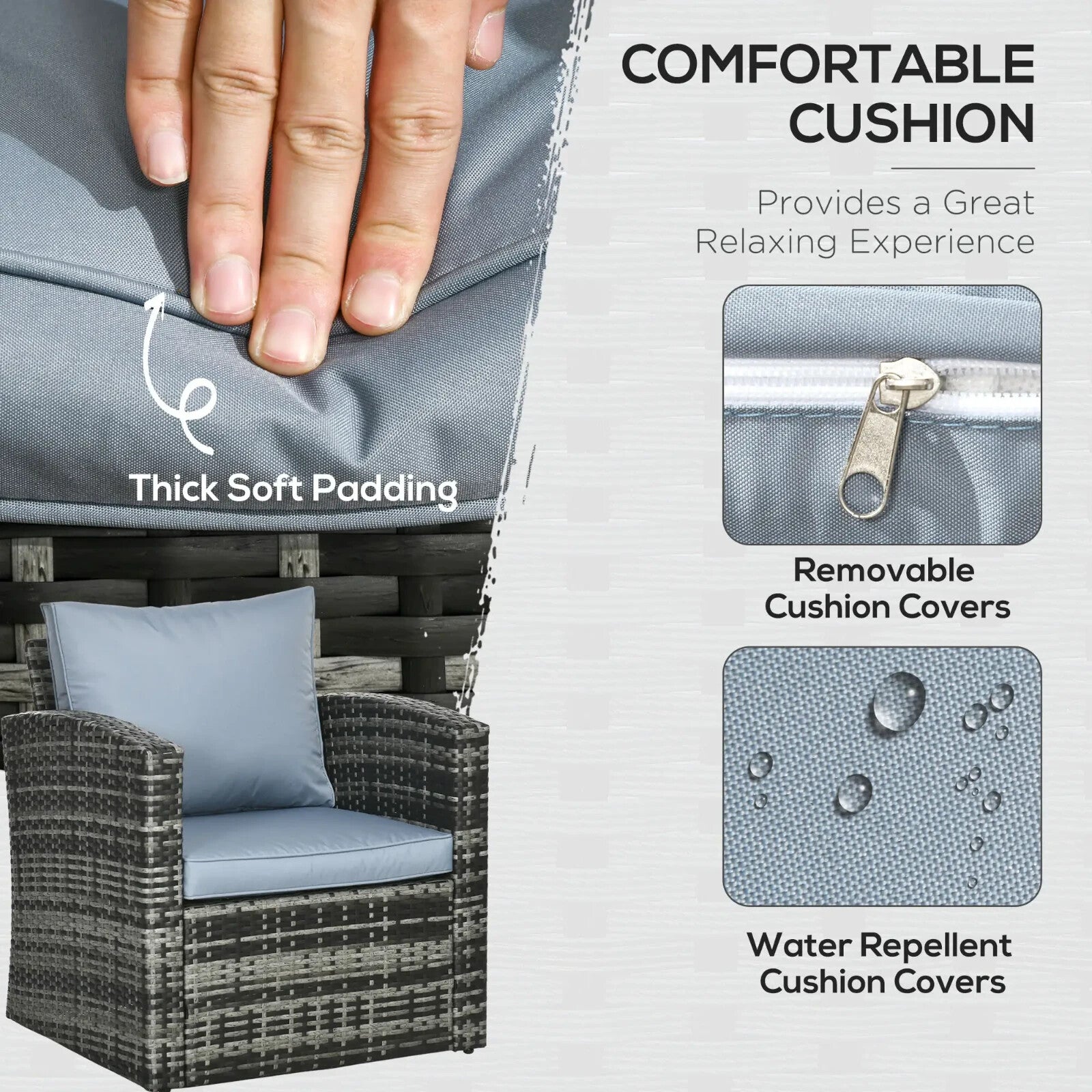 6 Piece Rattan Garden Furniture Set 7 Seater Outdoor Sofa with Storage Tables - Home and Garden Furniture Shop - rustic - furniture