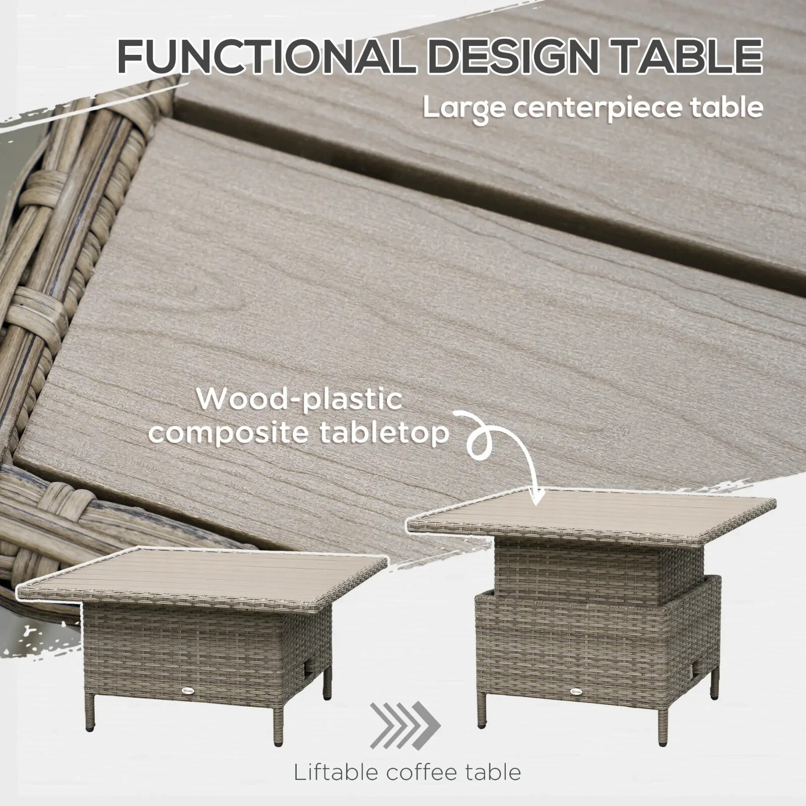 6 - Piece Rattan Garden Furniture Set Sectional Corner Sofa w/Cushions Soft Padded - Home and Garden Furniture Shop - rustic - furniture