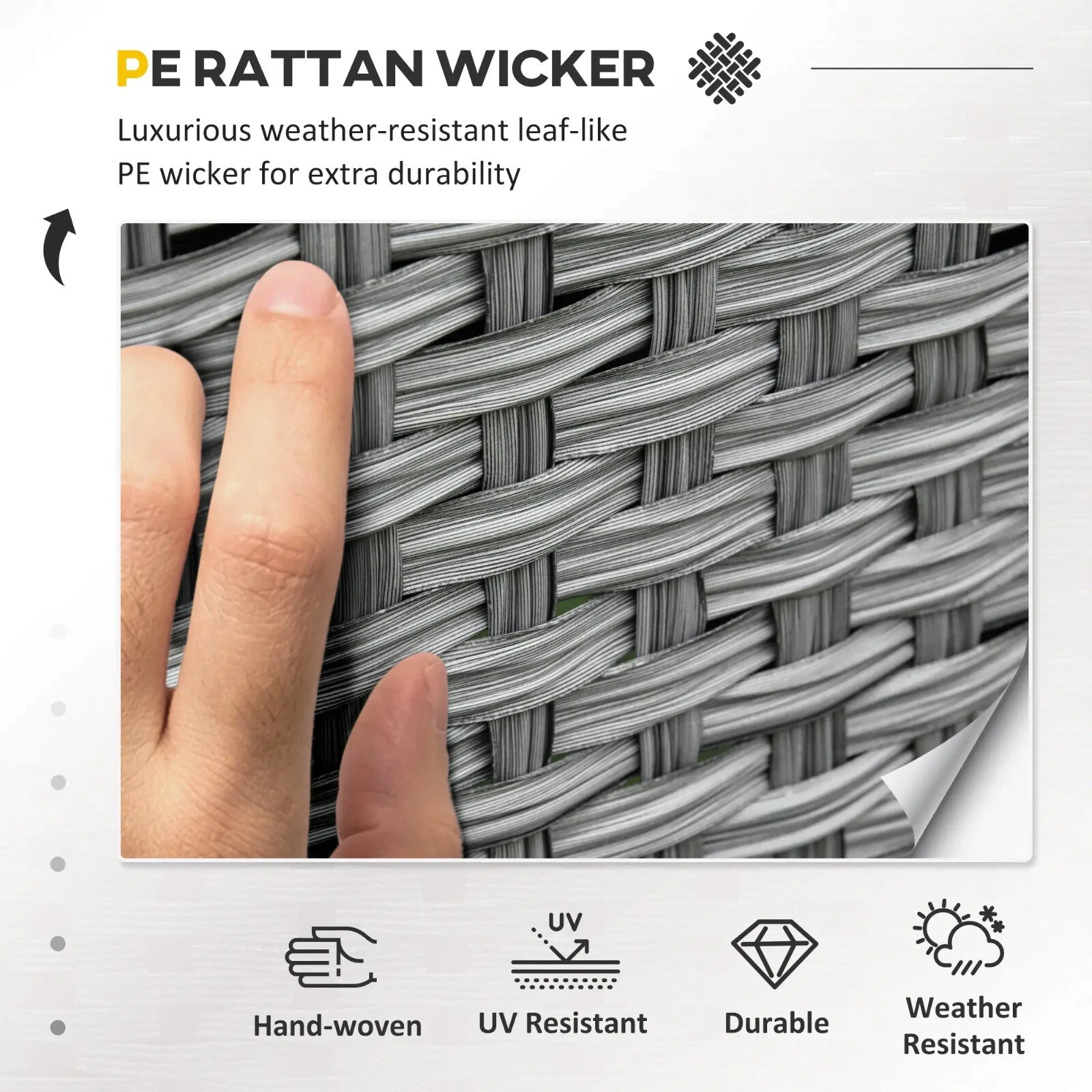 6 Piece Rattan Garden Furniture Set w/ Dining Table Sofa & All - Weather Cushions - Home and Garden Furniture Shop - rustic - furniture