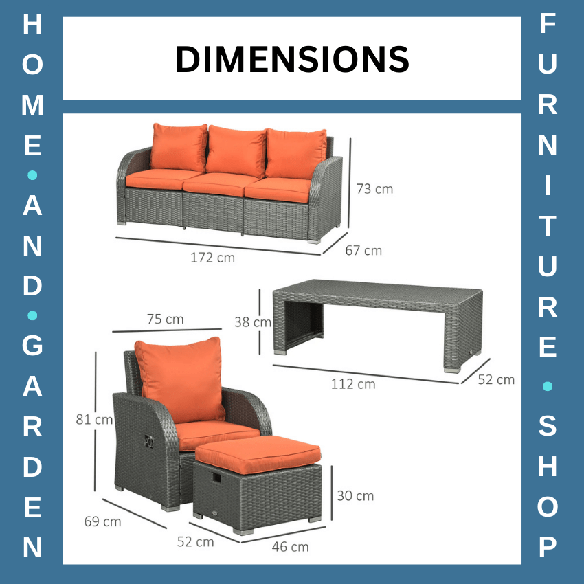 6 Piece Rattan Garden Furniture Set with Sofas Footstools & Table Outdoor Patio - Home and Garden Furniture Shop - rustic - furniture