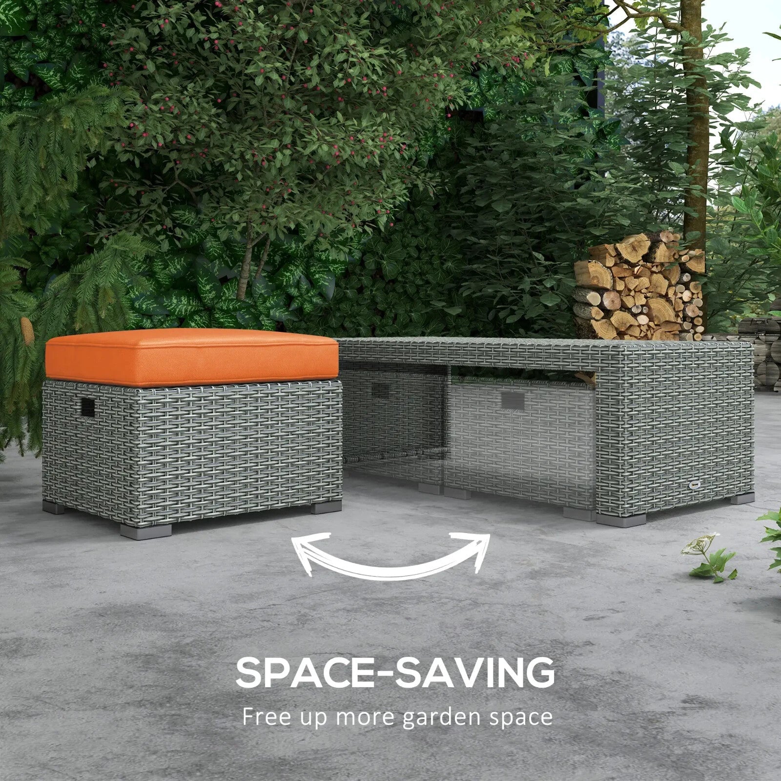 6 Piece Rattan Garden Furniture Set with Sofas Footstools & Table Outdoor Patio - Home and Garden Furniture Shop - rustic - furniture