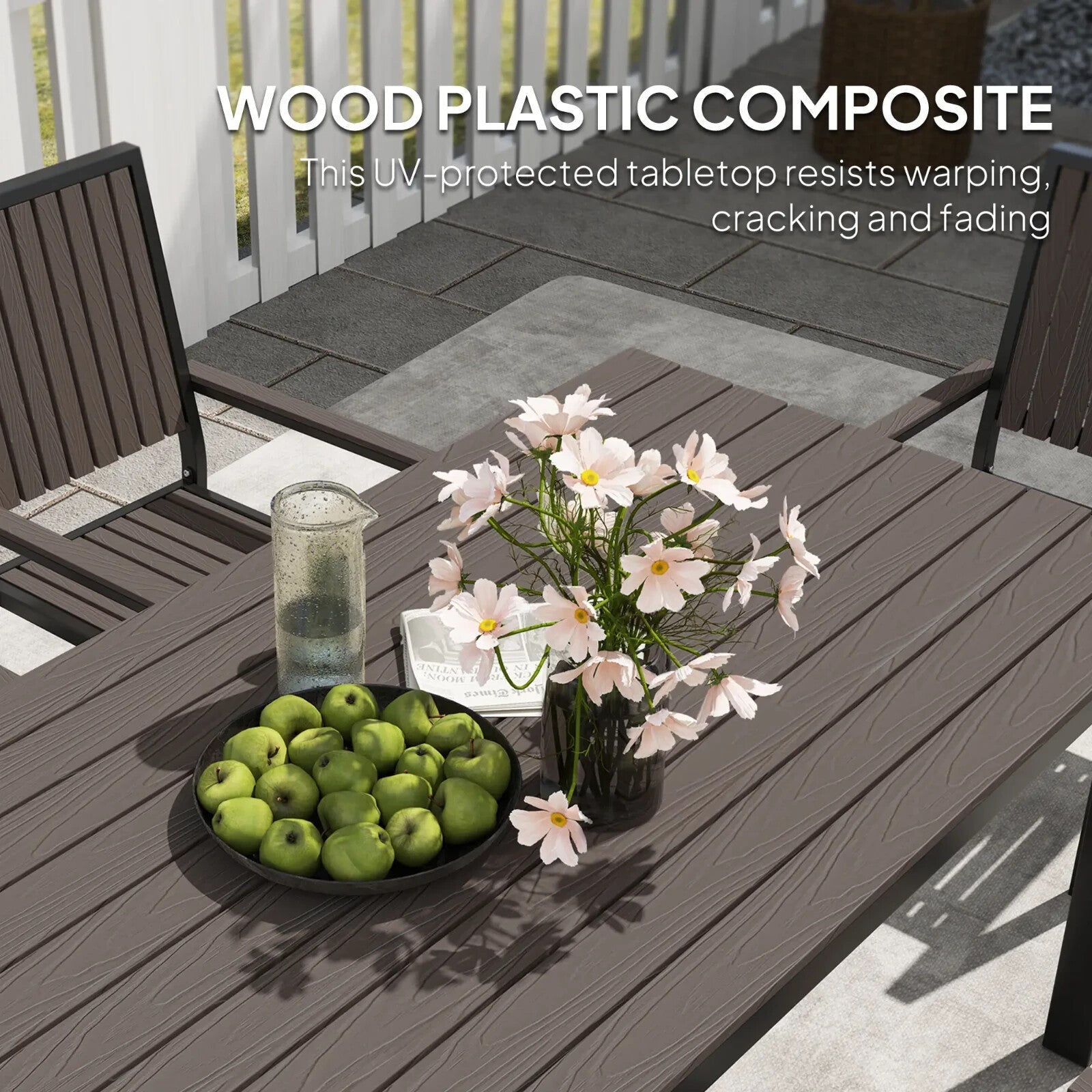 6 Seater Garden Dining Set with Stackable Chairs and Outdoor Rectangular Table - Home and Garden Furniture Shop - rustic - furniture