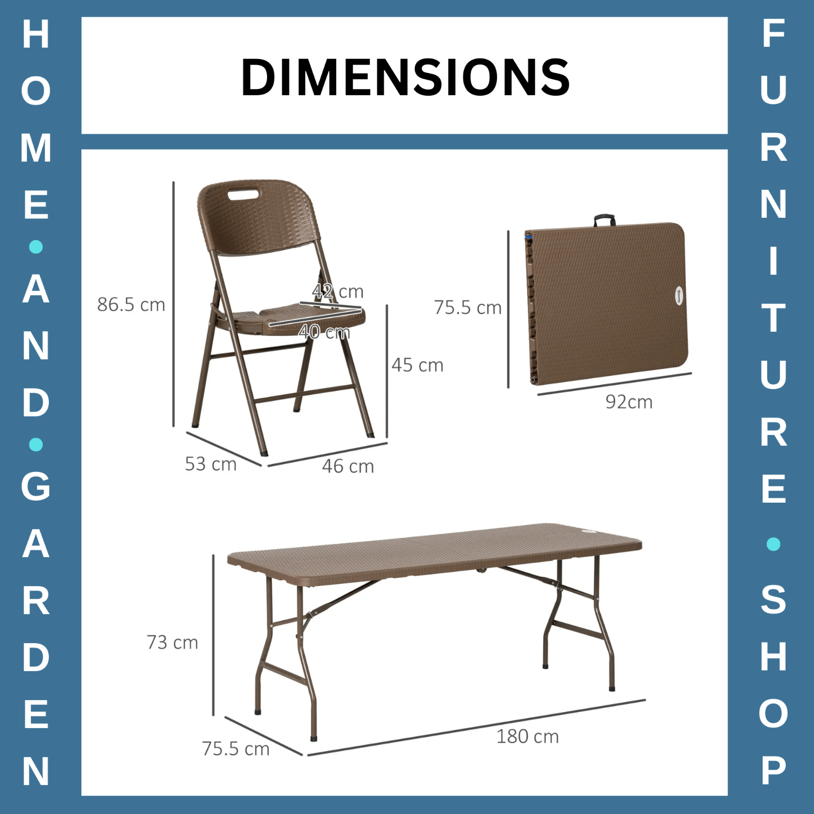 6 Seater Outdoor Rattan Dining Set Folding Table & Chairs Resin Patio Garden - Home and Garden Furniture Shop - rustic - furniture