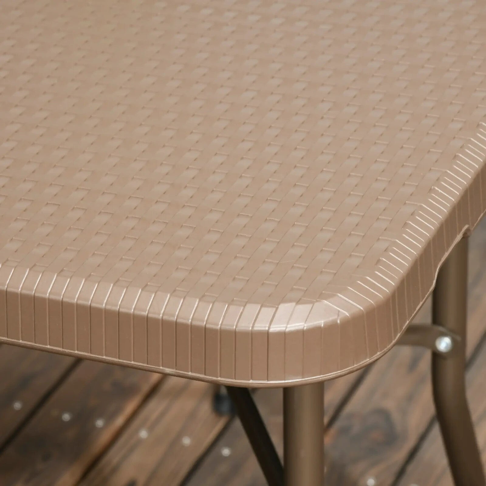 6 Seater Outdoor Rattan Dining Set Folding Table & Chairs Resin Patio Garden - Home and Garden Furniture Shop - rustic - furniture