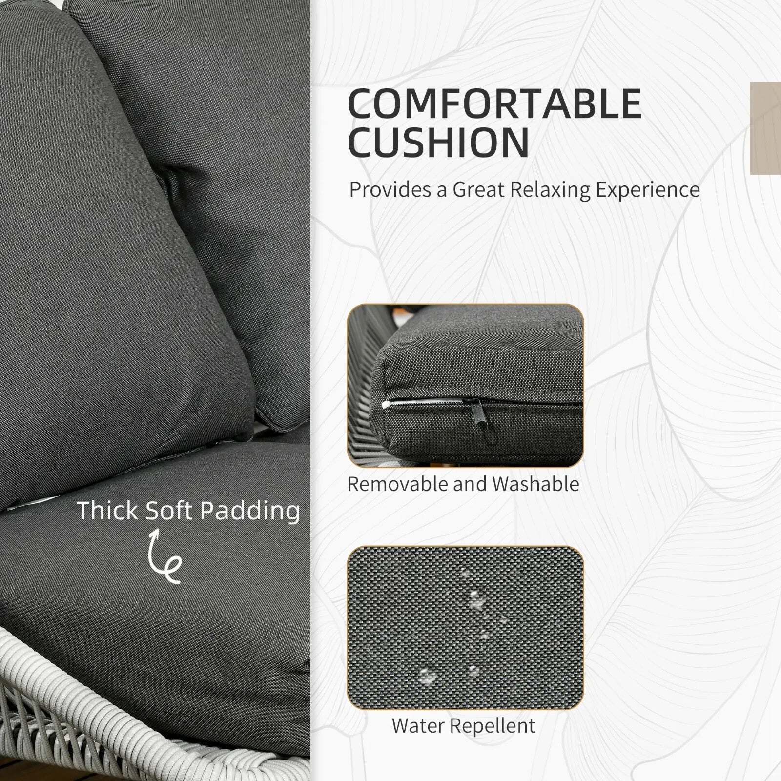 6 Seater Rattan Furniture Set w/ Sofa Footstool &Wood Plastic Coffee Table - Home and Garden Furniture Shop - rustic - furniture