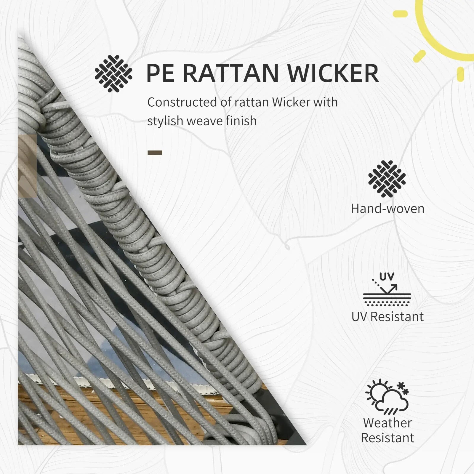 6 Seater Rattan Furniture Set w/ Sofa Footstool &Wood Plastic Coffee Table - Home and Garden Furniture Shop - rustic - furniture