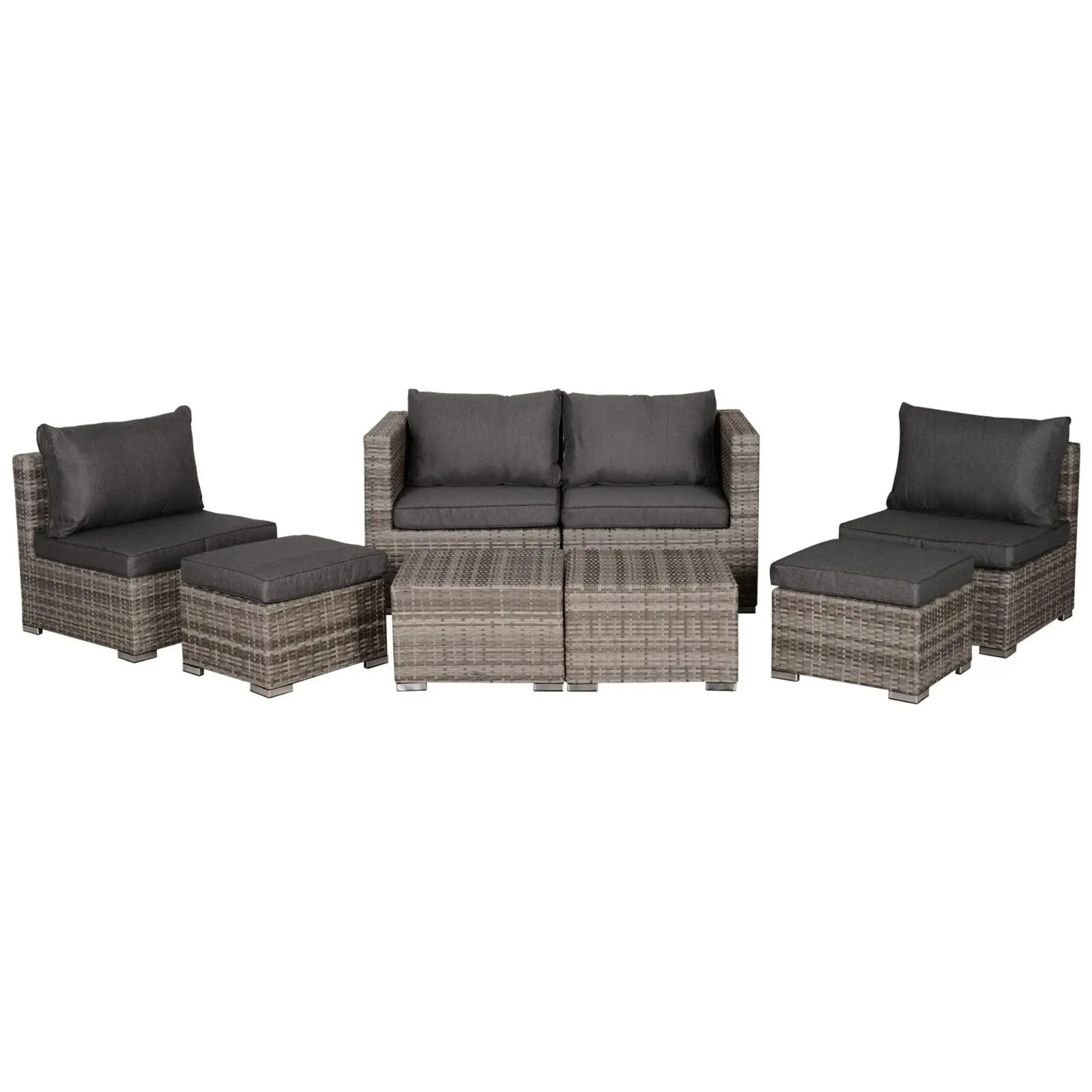 6 Seater Rattan Outdoor Garden Furniture Set with Sofa & Coffee Table for Patio - Home and Garden Furniture Shop - rustic - furniture