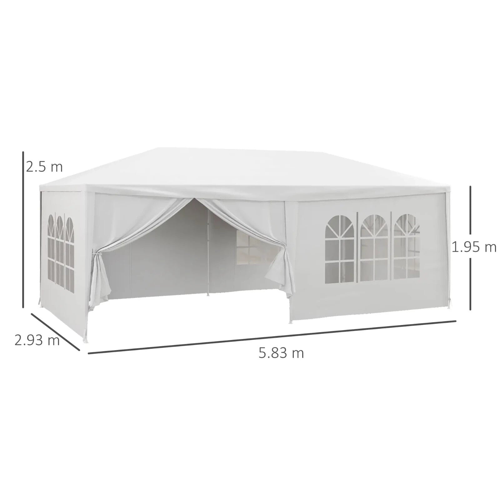 6 x 3m Outdoor Gazebo Marquee with 6 Removable Side Walls Sun Canopy Party Tent - Home and Garden Furniture Shop - rustic - furniture