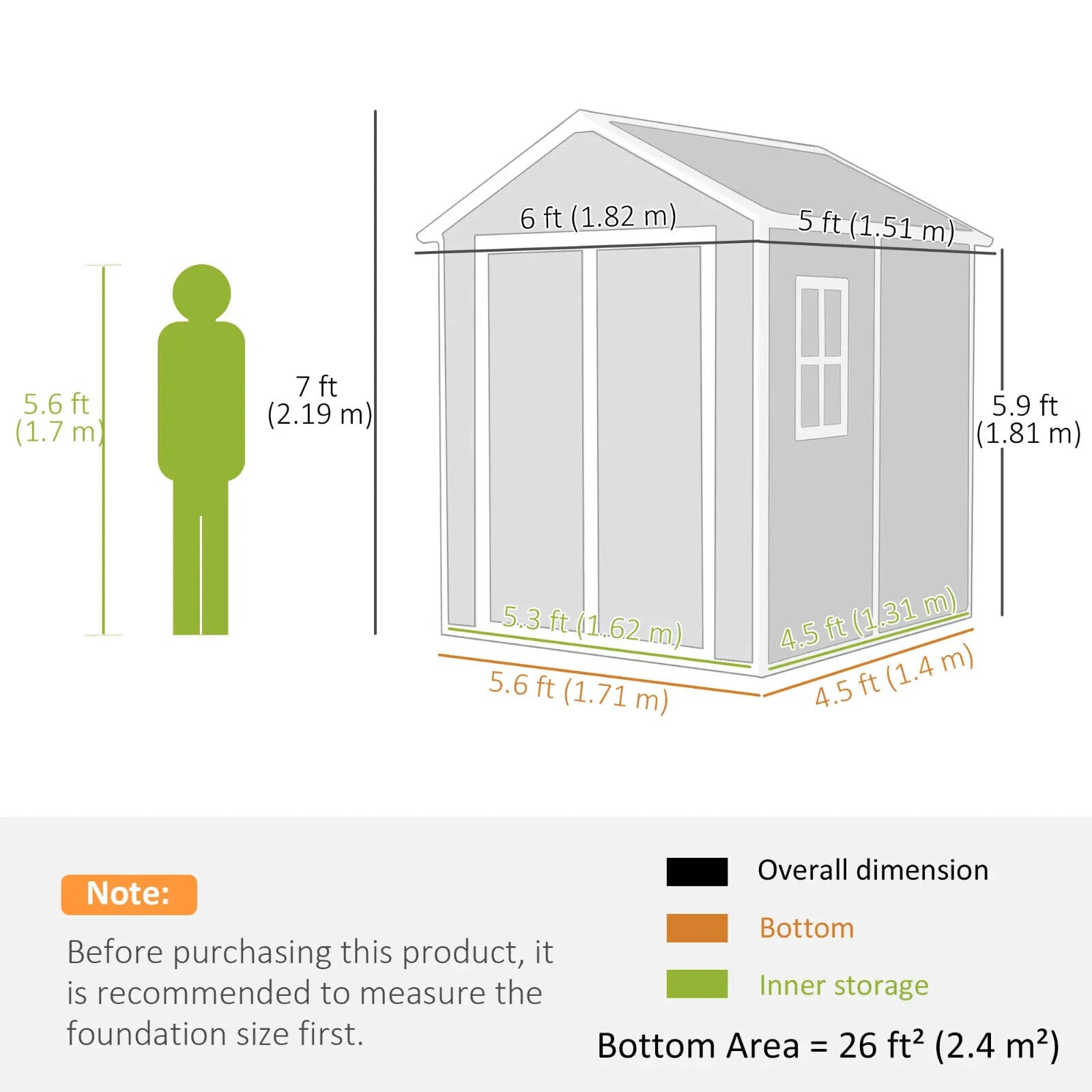 6 x 5ft Plastic Garden Shed with Floor and Window Grey Patio Tool Storage Shed - Home and Garden Furniture Shop - #rustic - furniture#