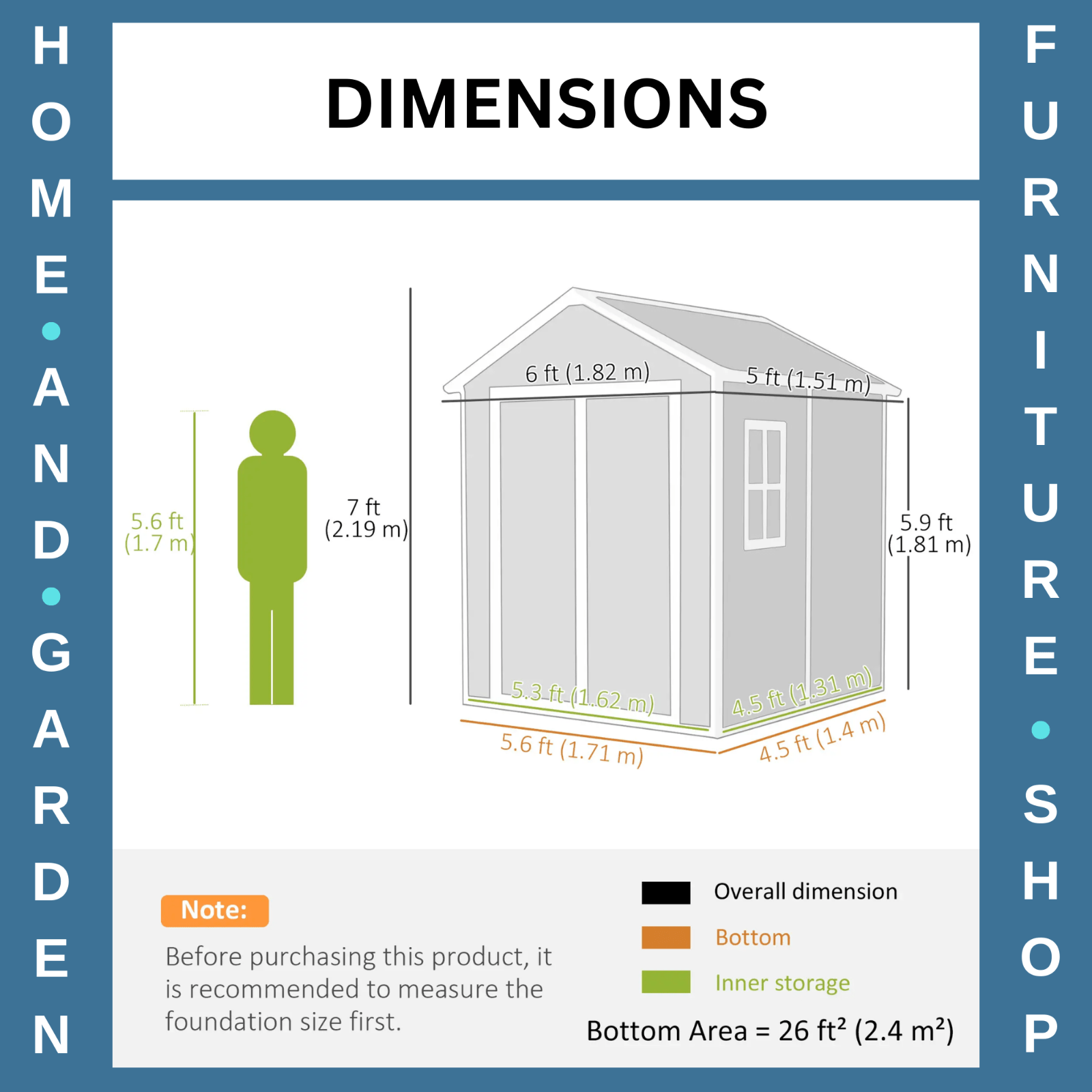 6 x 5ft Plastic Garden Shed with Floor and Window Grey Patio Tool Storage Shed - Home and Garden Furniture Shop - rustic - furniture