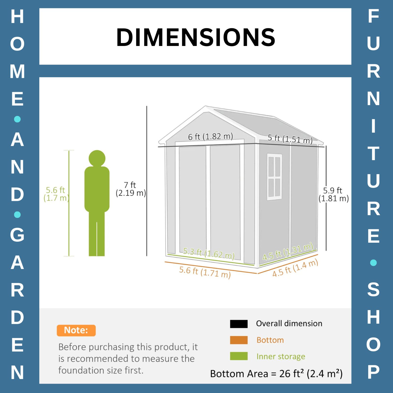 6 x 5ft Plastic Garden Shed with Floor Window Lockable Doors Vents Resin Storage - Home and Garden Furniture Shop - rustic - furniture