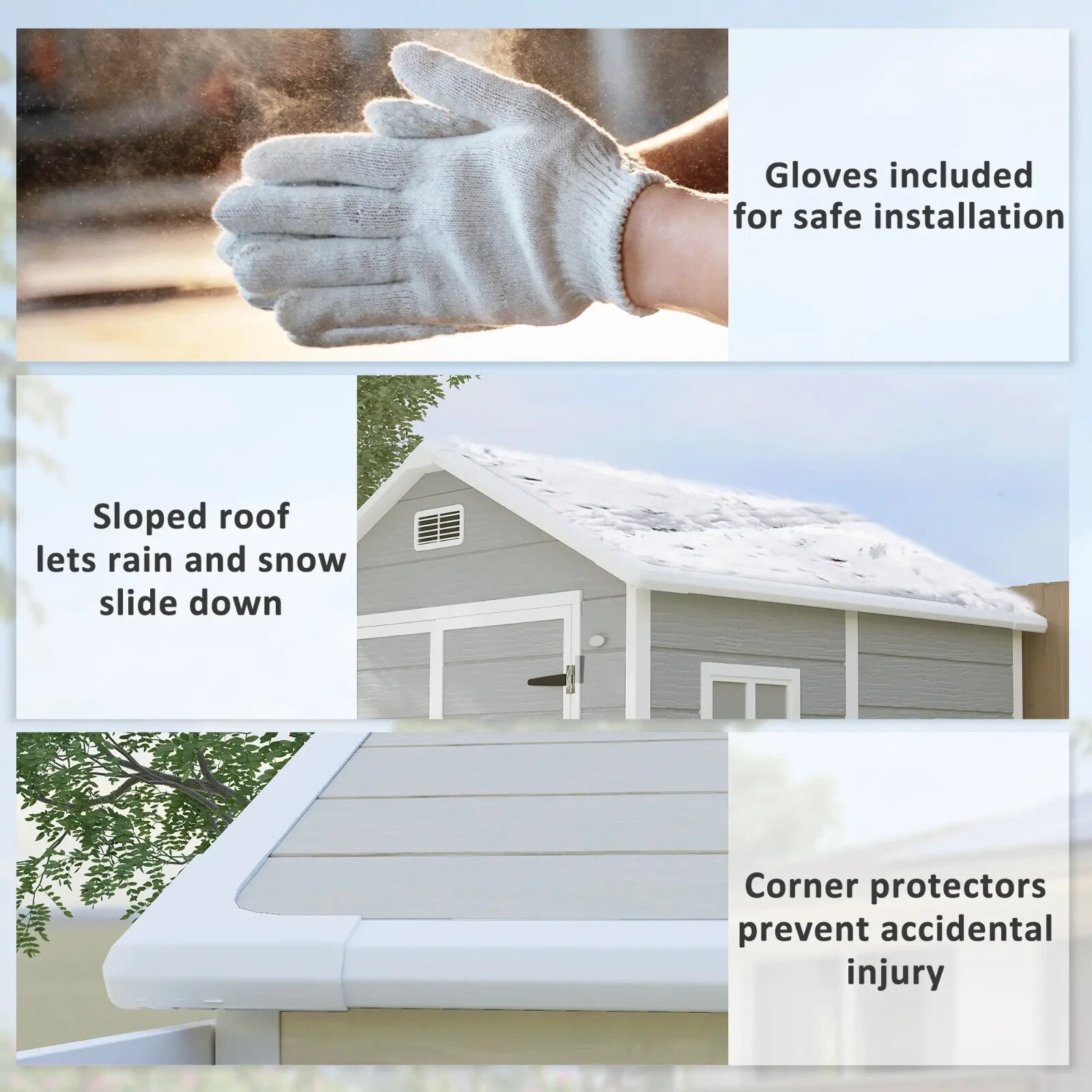 6 x 5ft Plastic Garden Shed with Floor Window Lockable Doors Vents Resin Storage - Home and Garden Furniture Shop - rustic - furniture