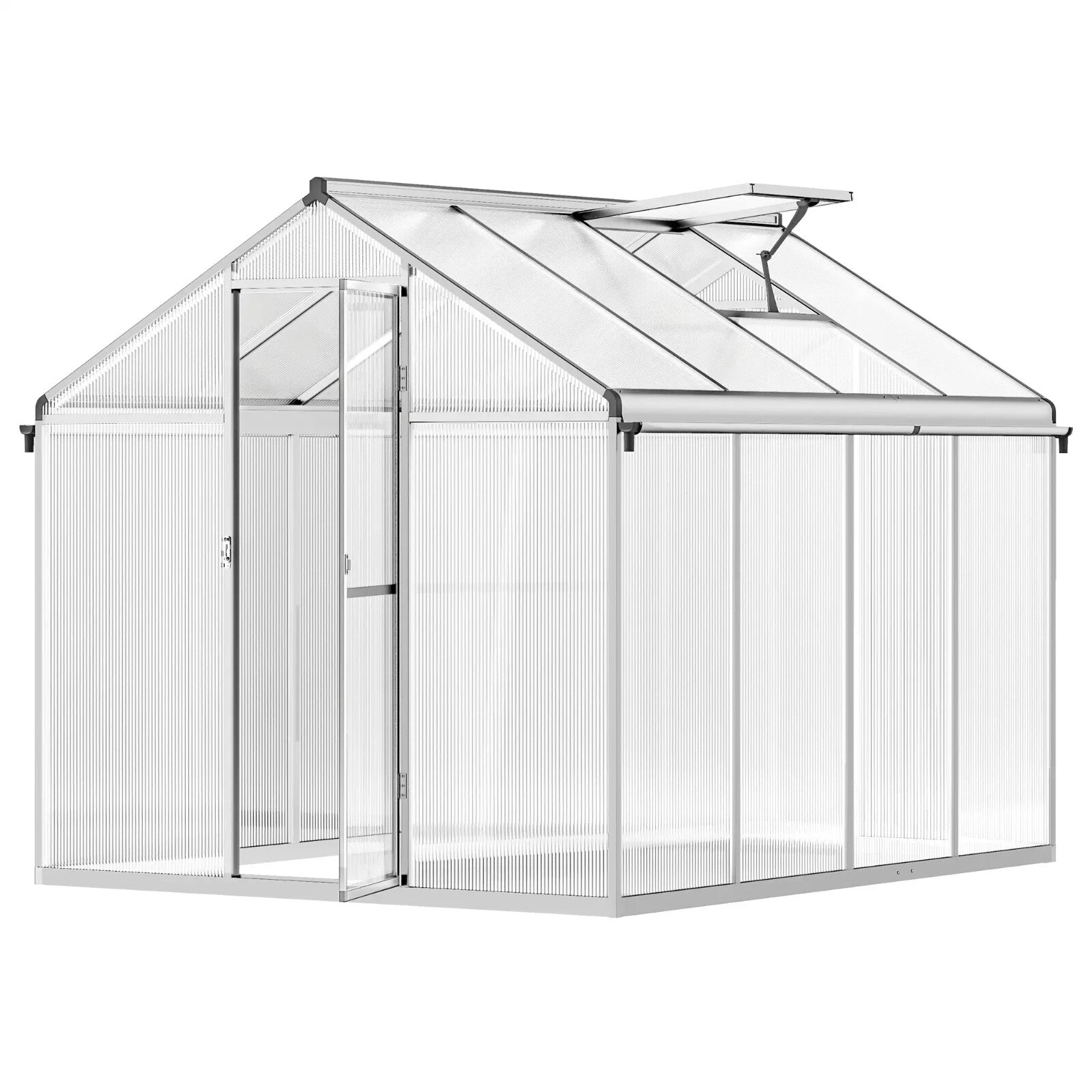 6 x 8ft Polycarbonate Greenhouse with Rain Gutter Walk - In Greenhouse and Window - Home and Garden Furniture Shop - rustic - furniture