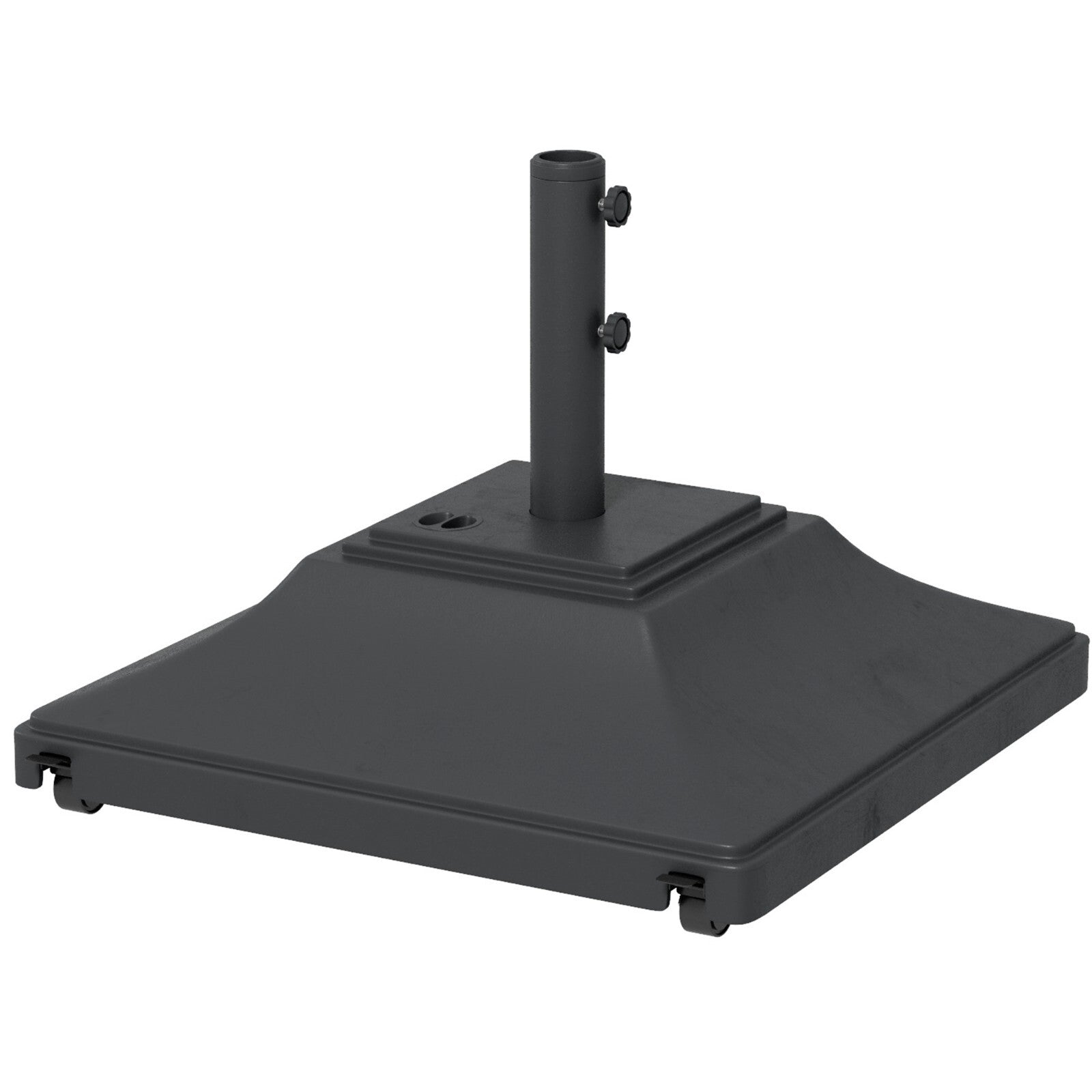 60kg Parasol Base w/ Wheel Heavy Duty Fillable Umbrella Stand for 38mm 48mm Pole - Home and Garden Furniture Shop - rustic - furniture