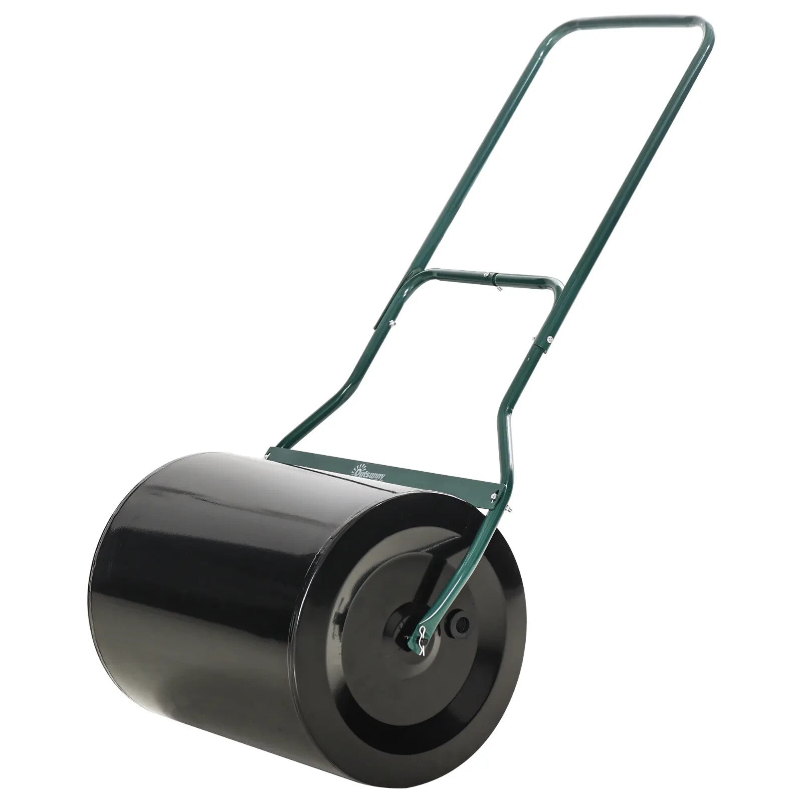 60L Garden Lawn Roller Heavy Duty Steel Fillable Cylinder Push Roller Black - Home and Garden Furniture Shop - rustic - furniture
