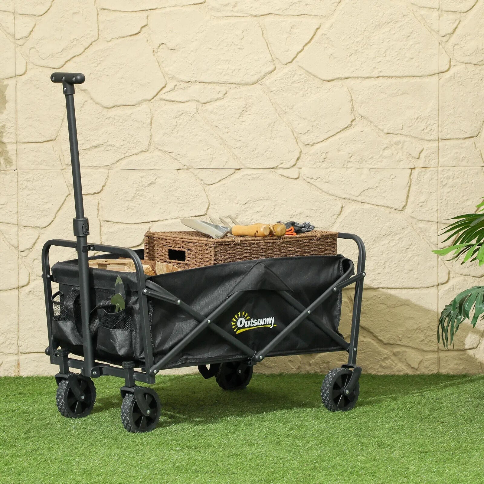 62L Festival Trolley 120kg Heavy Duty Folding Trolley Cart with Handle 4 Wheels - Home and Garden Furniture Shop - #rustic - furniture#