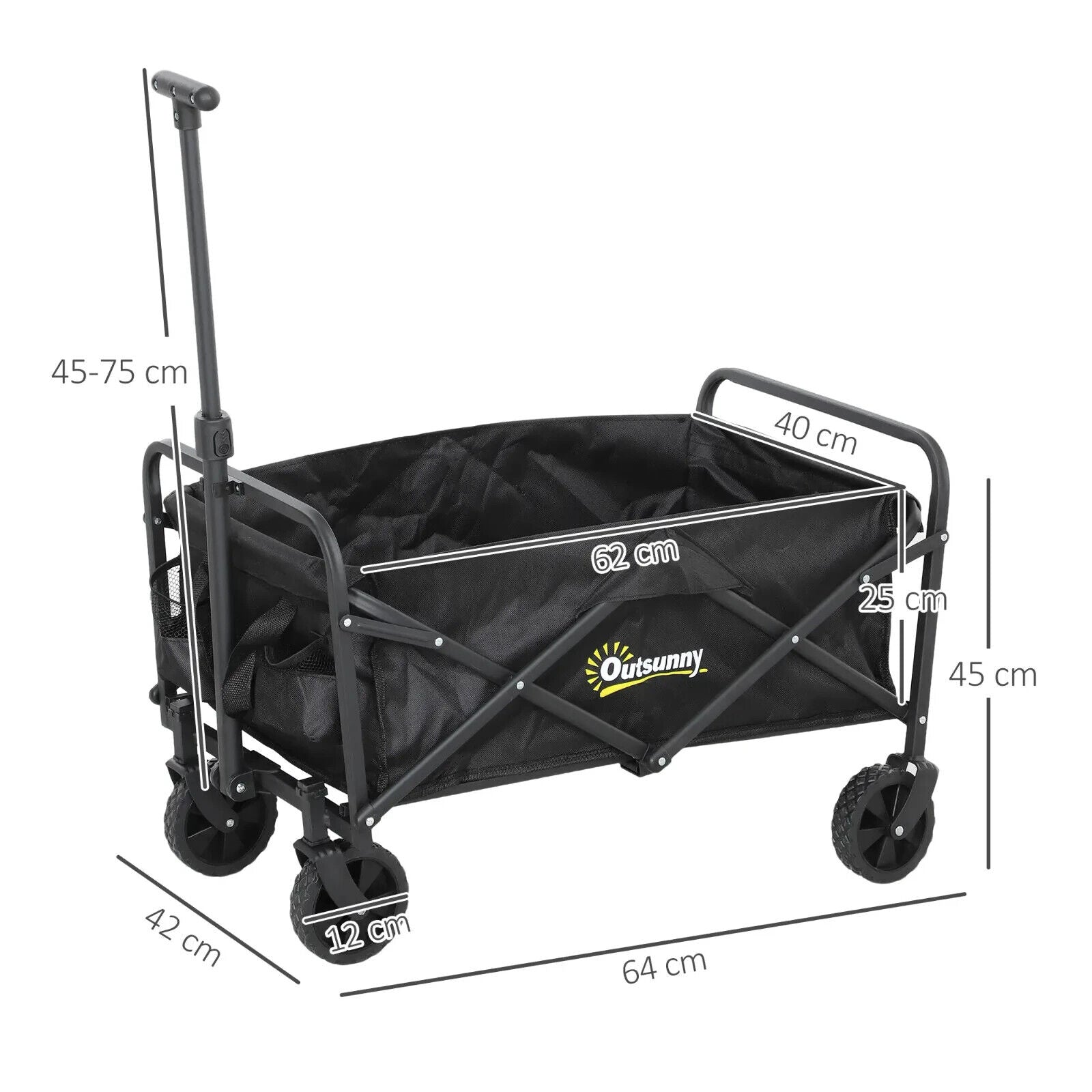 62L Festival Trolley 120kg Heavy Duty Folding Trolley Cart with Handle 4 Wheels - Home and Garden Furniture Shop - #rustic - furniture#