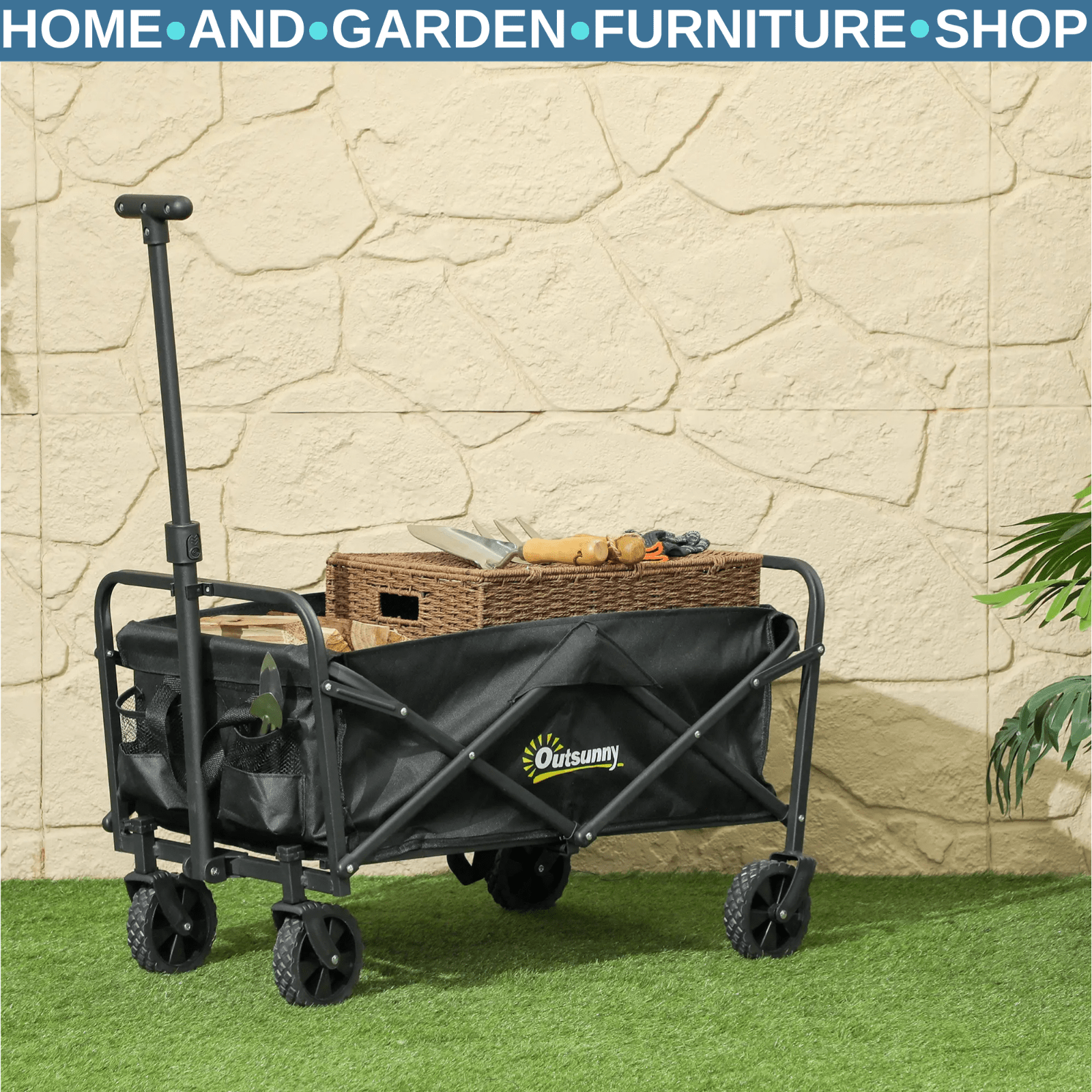 62L Festival Trolley 120kg Heavy Duty Folding Trolley Cart with Handle 4 Wheels - Home and Garden Furniture Shop - #rustic - furniture#