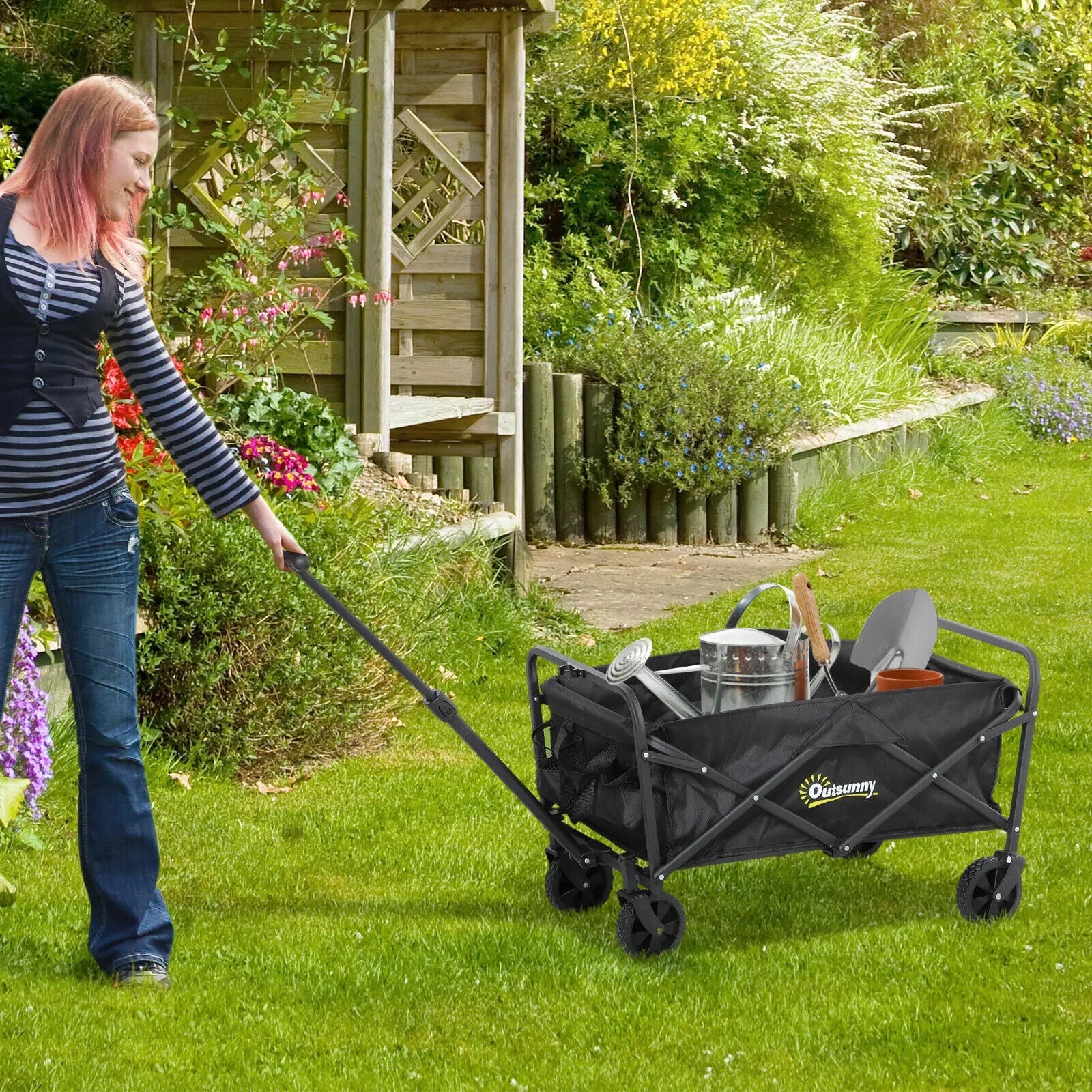 62L Festival Trolley 120kg Heavy Duty Folding Trolley Cart with Handle 4 Wheels - Home and Garden Furniture Shop - #rustic - furniture#