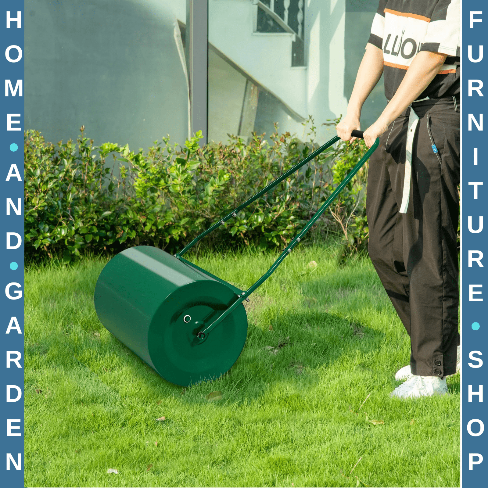 63 L Heavy Duty Garden Lawn Roller w/ 30 cm Steel Drum Water Sand Filled Design - Home and Garden Furniture Shop - #rustic - furniture#