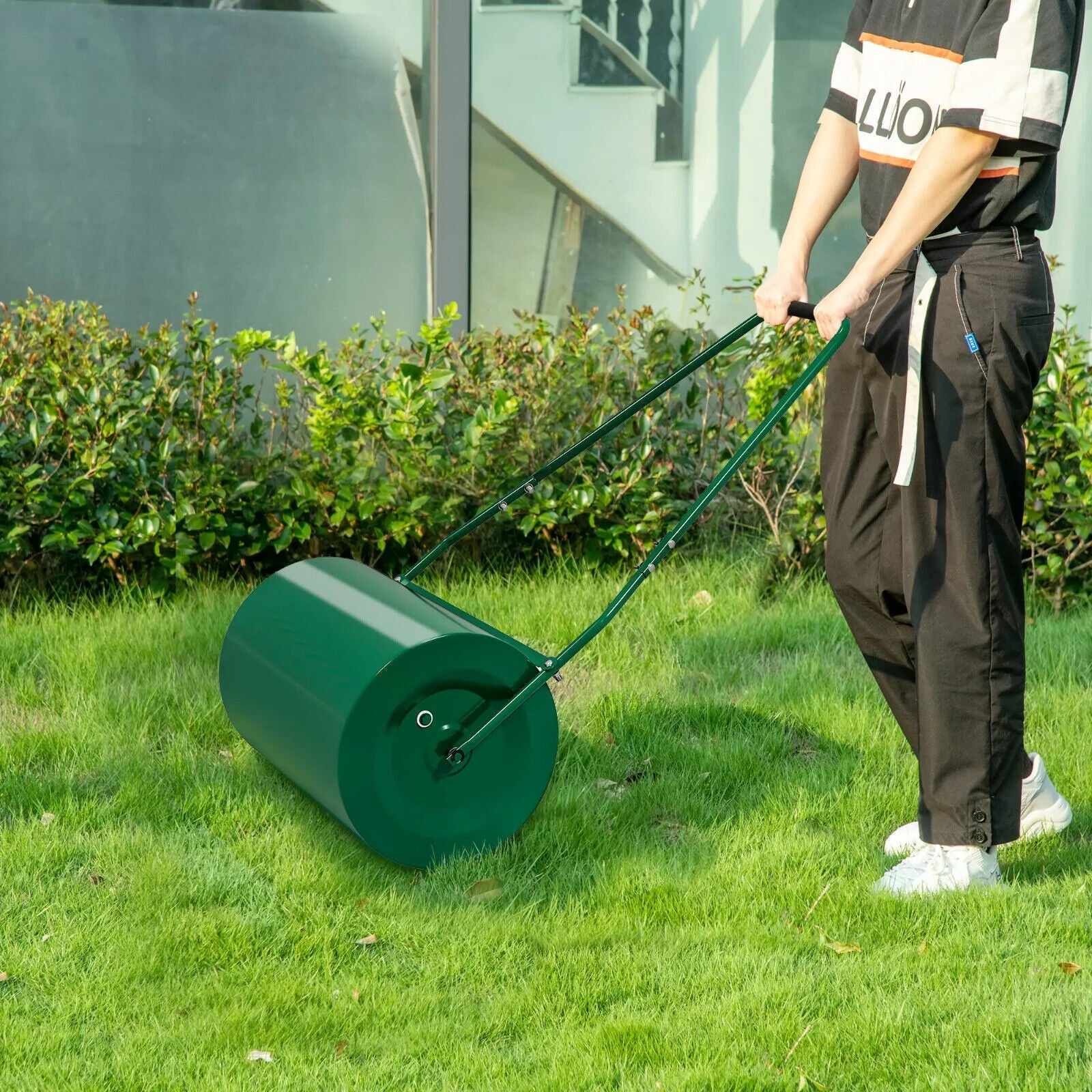 63 L Heavy Duty Garden Lawn Roller w/ 30 cm Steel Drum Water Sand Filled Design - Home and Garden Furniture Shop - #rustic - furniture#