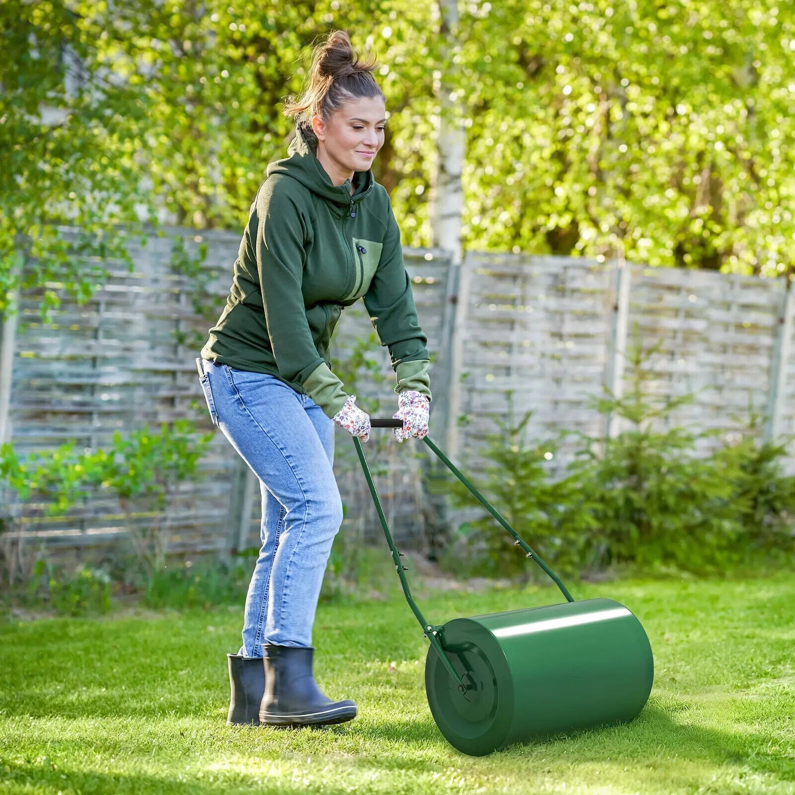 63 L Heavy Duty Garden Lawn Roller w/ 30 cm Steel Drum Water Sand Filled Design - Home and Garden Furniture Shop - #rustic - furniture#