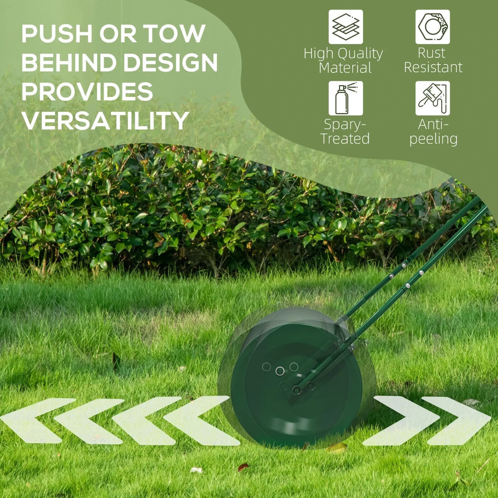 63 L Heavy Duty Garden Lawn Roller w/ 30 cm Steel Drum Water Sand Filled Design - Home and Garden Furniture Shop - #rustic - furniture#