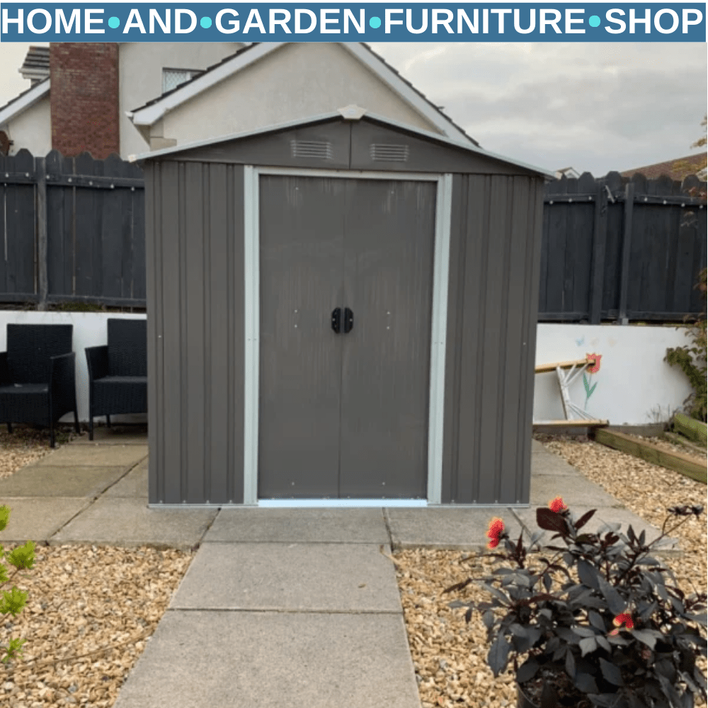 6.5 x 3.5ft Metal Garden Storage Shed Outdoor Tool Shed w/ Sliding Doors & Vents - Home and Garden Furniture Shop - rustic - furniture