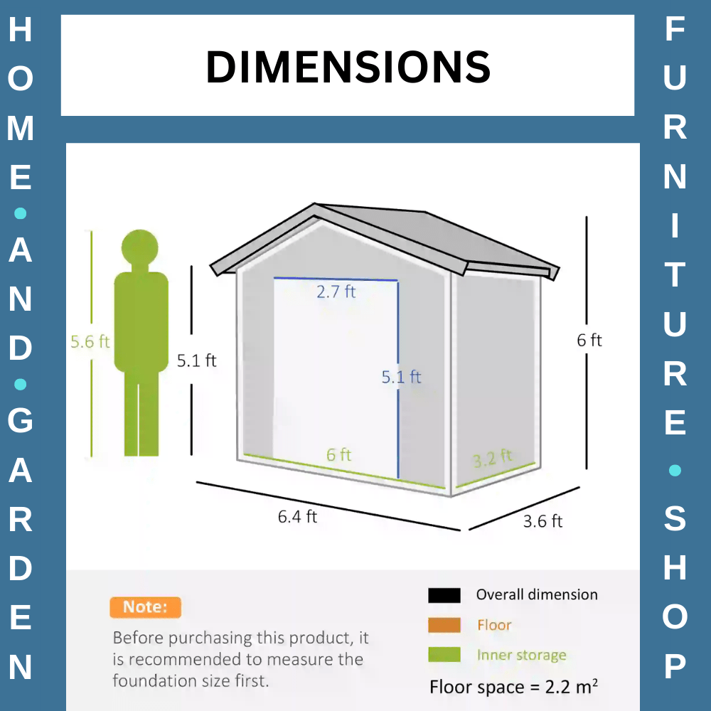 6.5 x 3.5ft Metal Garden Storage Shed Outdoor Tool Shed w/ Sliding Doors & Vents - Home and Garden Furniture Shop - rustic - furniture